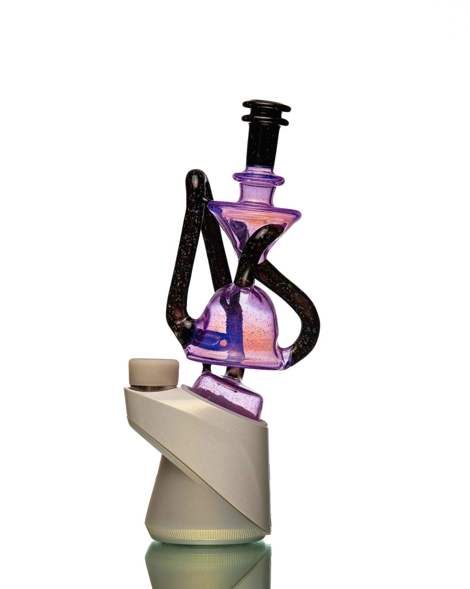 ManChild Glass - Puffco Duel Floater - Purple Lilac & Jet Black (Crushed Opal)