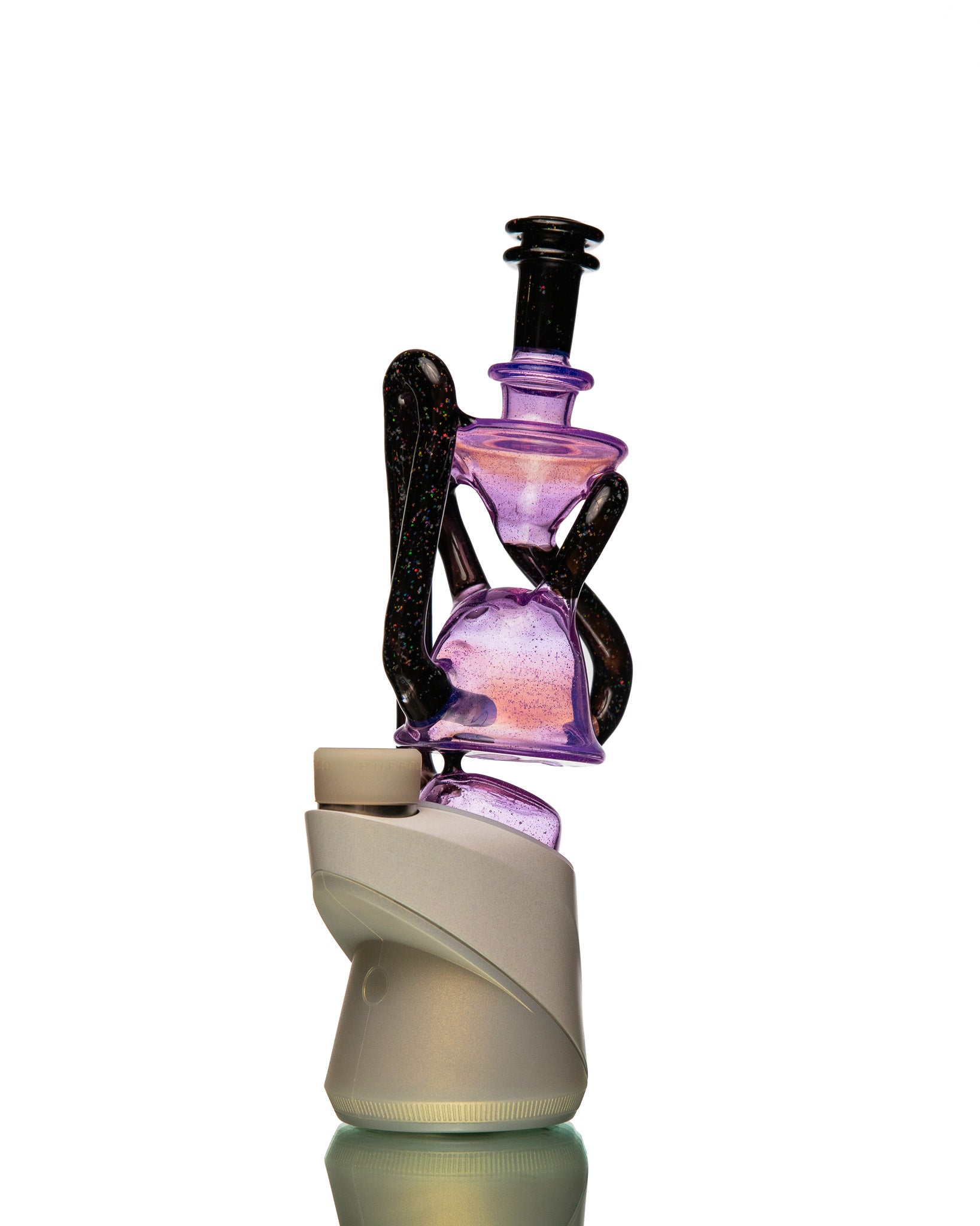 ManChild Glass - Puffco Duel Floater - Purple Lilac & Jet Black (Crushed Opal)