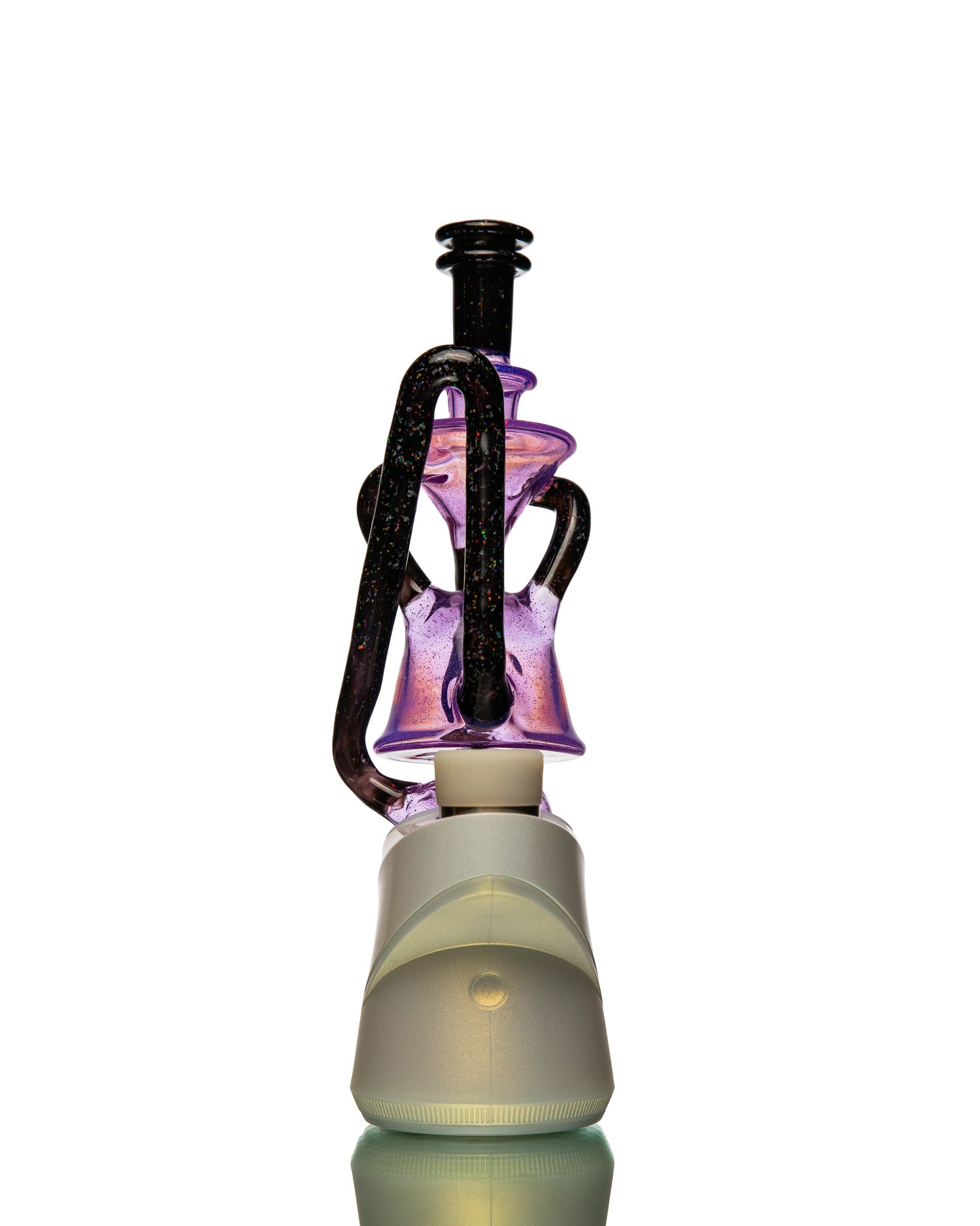 ManChild Glass - Puffco Duel Floater - Purple Lilac & Jet Black (Crushed Opal)