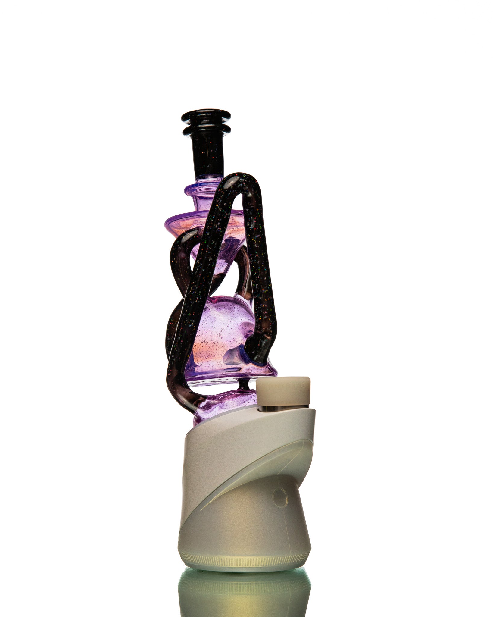 ManChild Glass - Puffco Duel Floater - Purple Lilac & Jet Black (Crushed Opal)