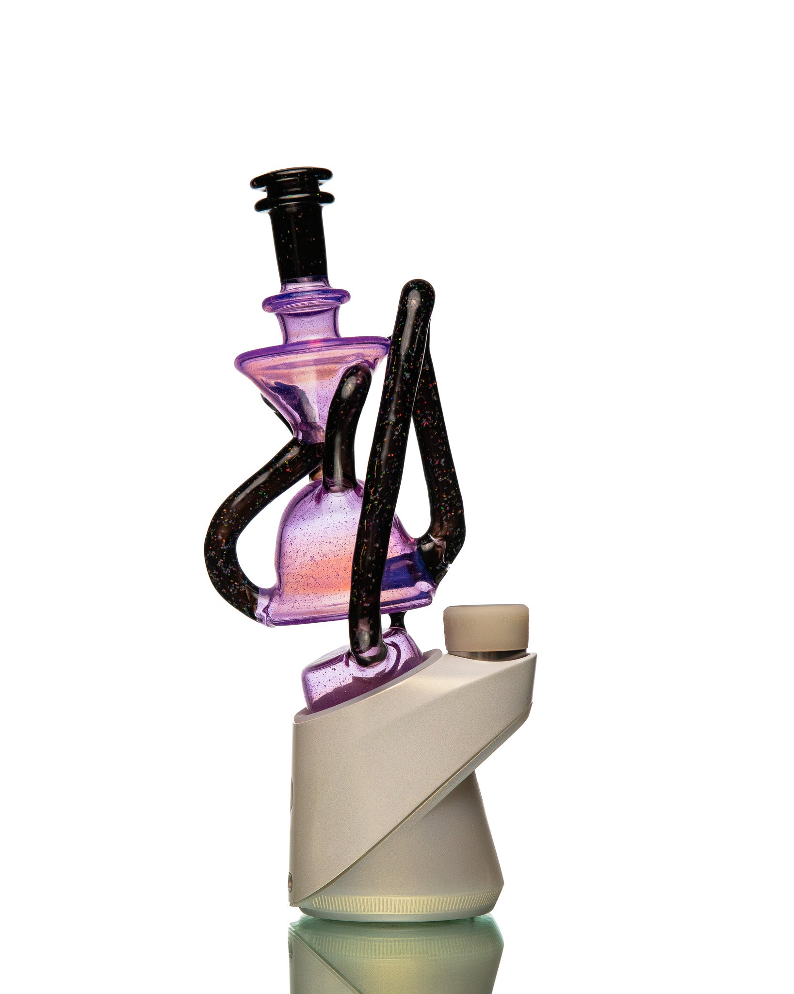 ManChild Glass - Puffco Duel Floater - Purple Lilac & Jet Black (Crushed Opal)