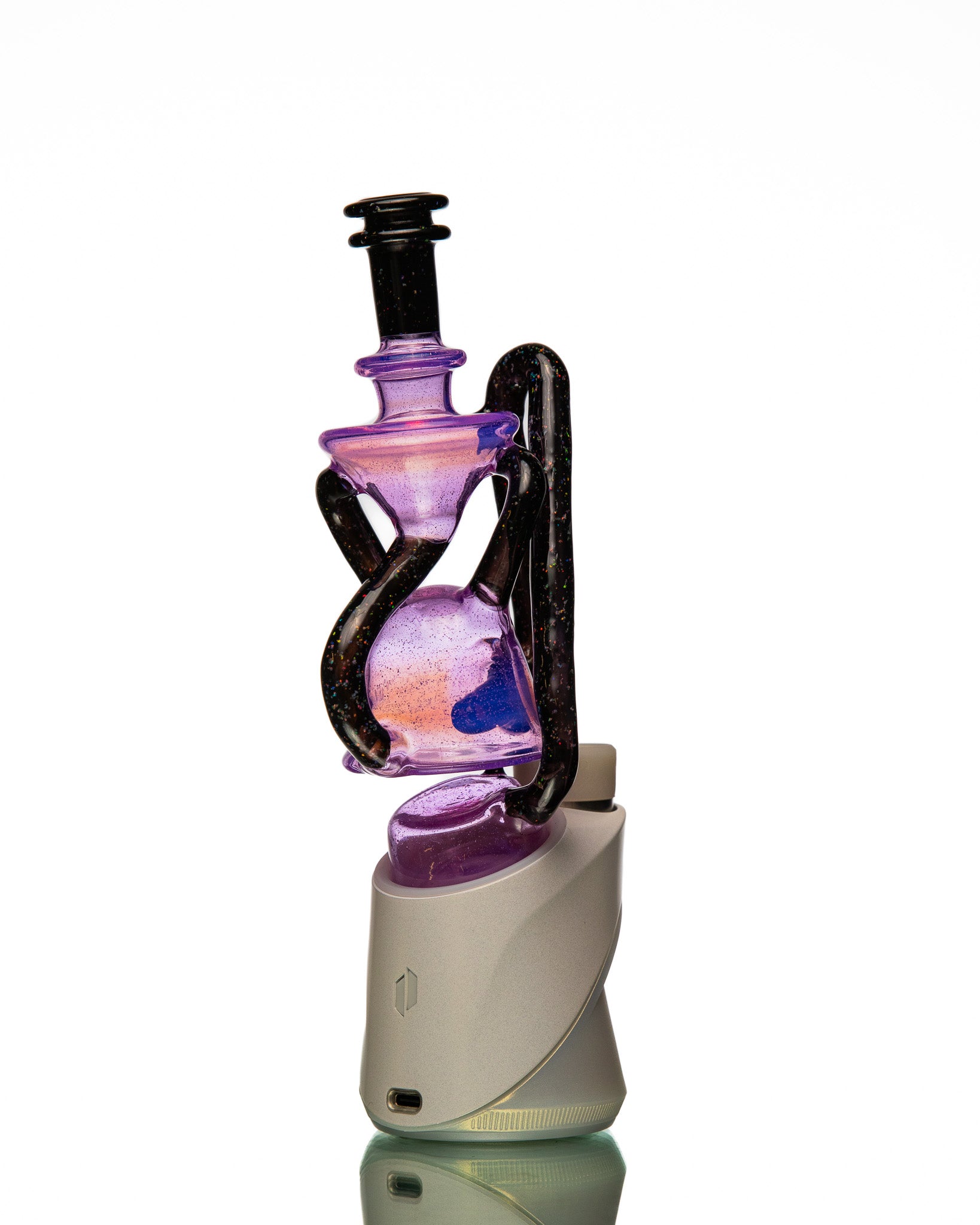 ManChild Glass - Puffco Duel Floater - Purple Lilac & Jet Black (Crushed Opal)