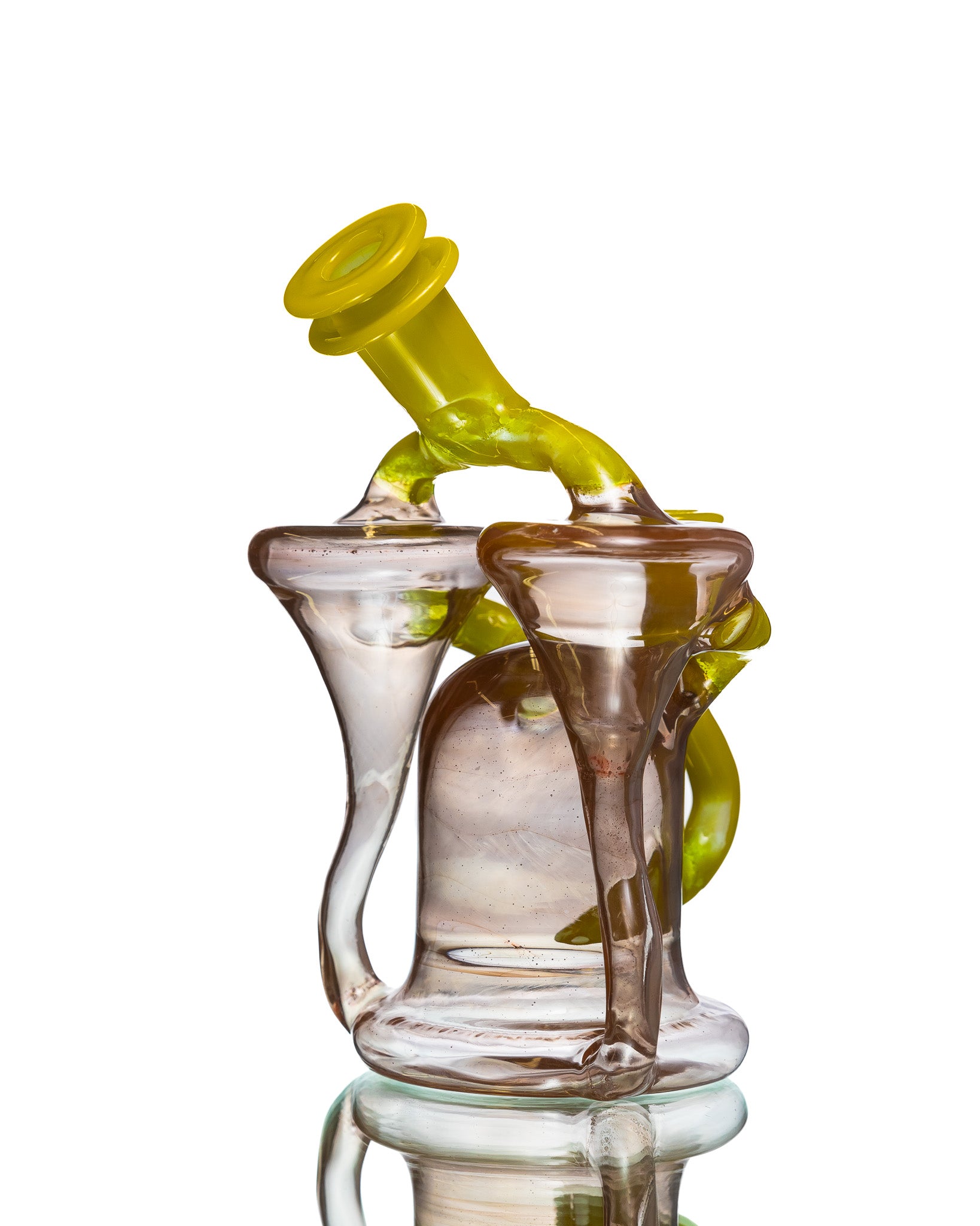 ManChild Glass - Double Spinner - Yellow & Tan