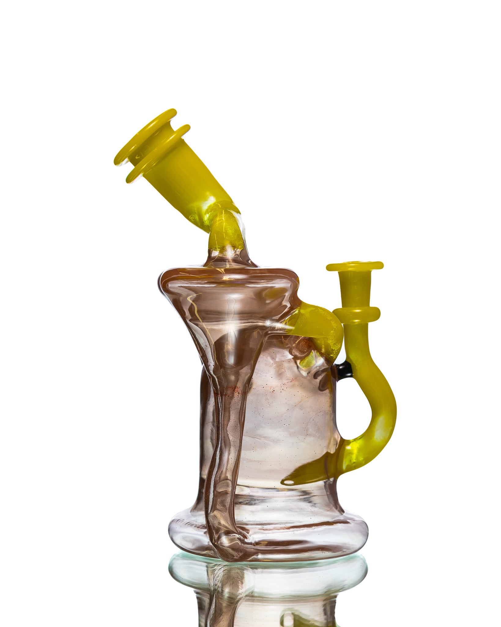 ManChild Glass - Yellow/Tan Dual Spinner Recycler