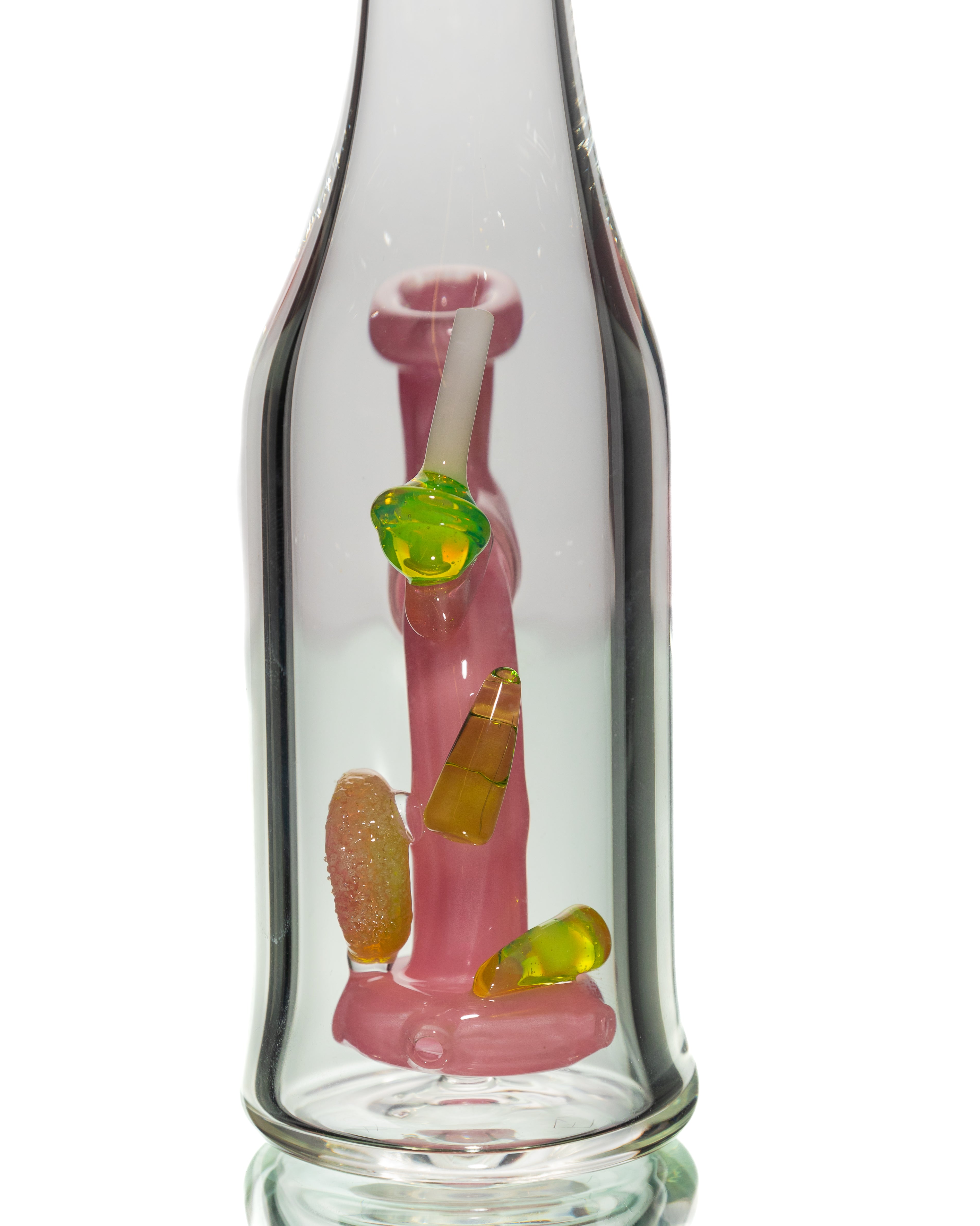 Emperial Glass - Pink and Slyme Watermelon & Lollipop Bottle Rig