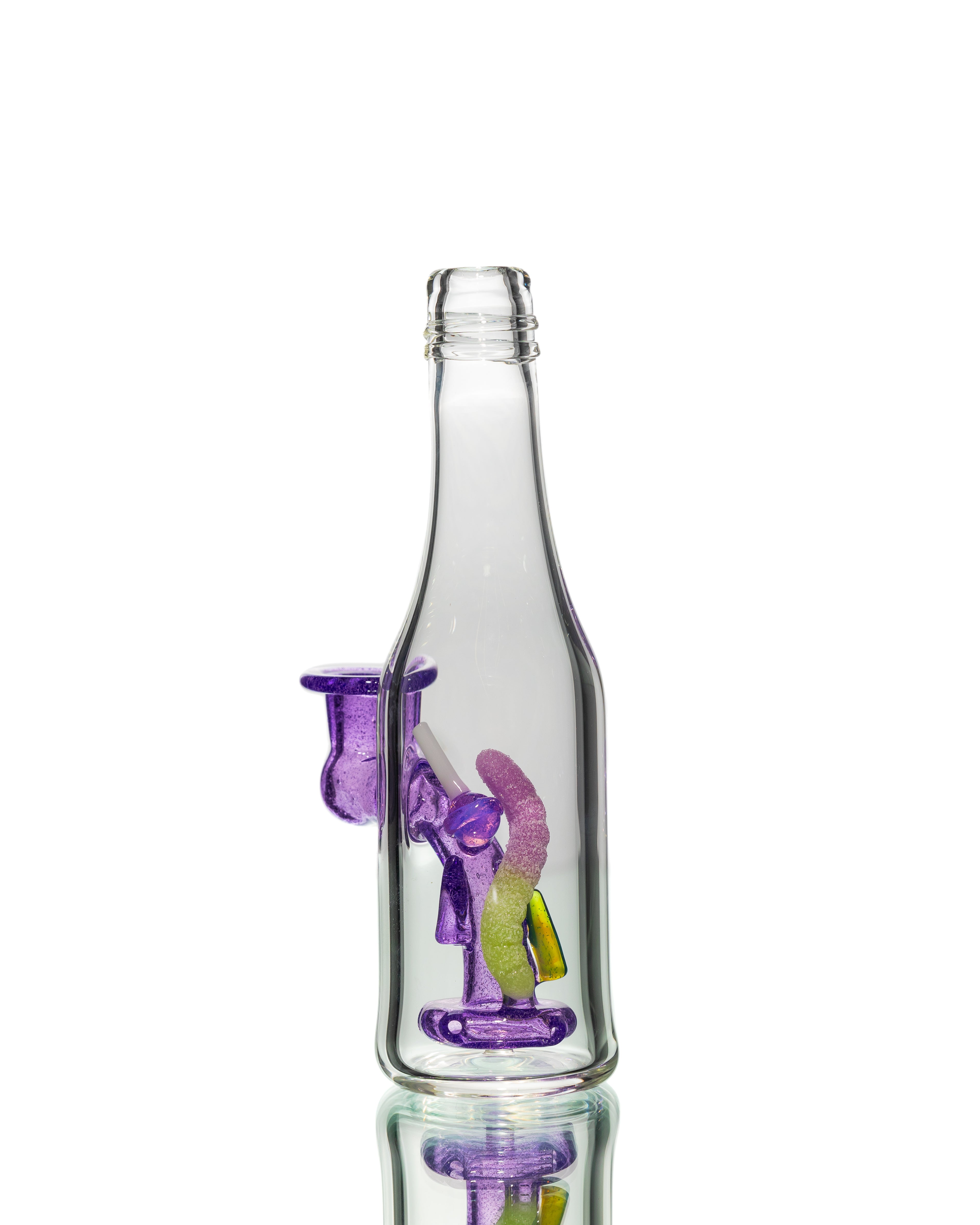 Emperial Glass - Purple Lollipop Sour Worm Bottle Rig