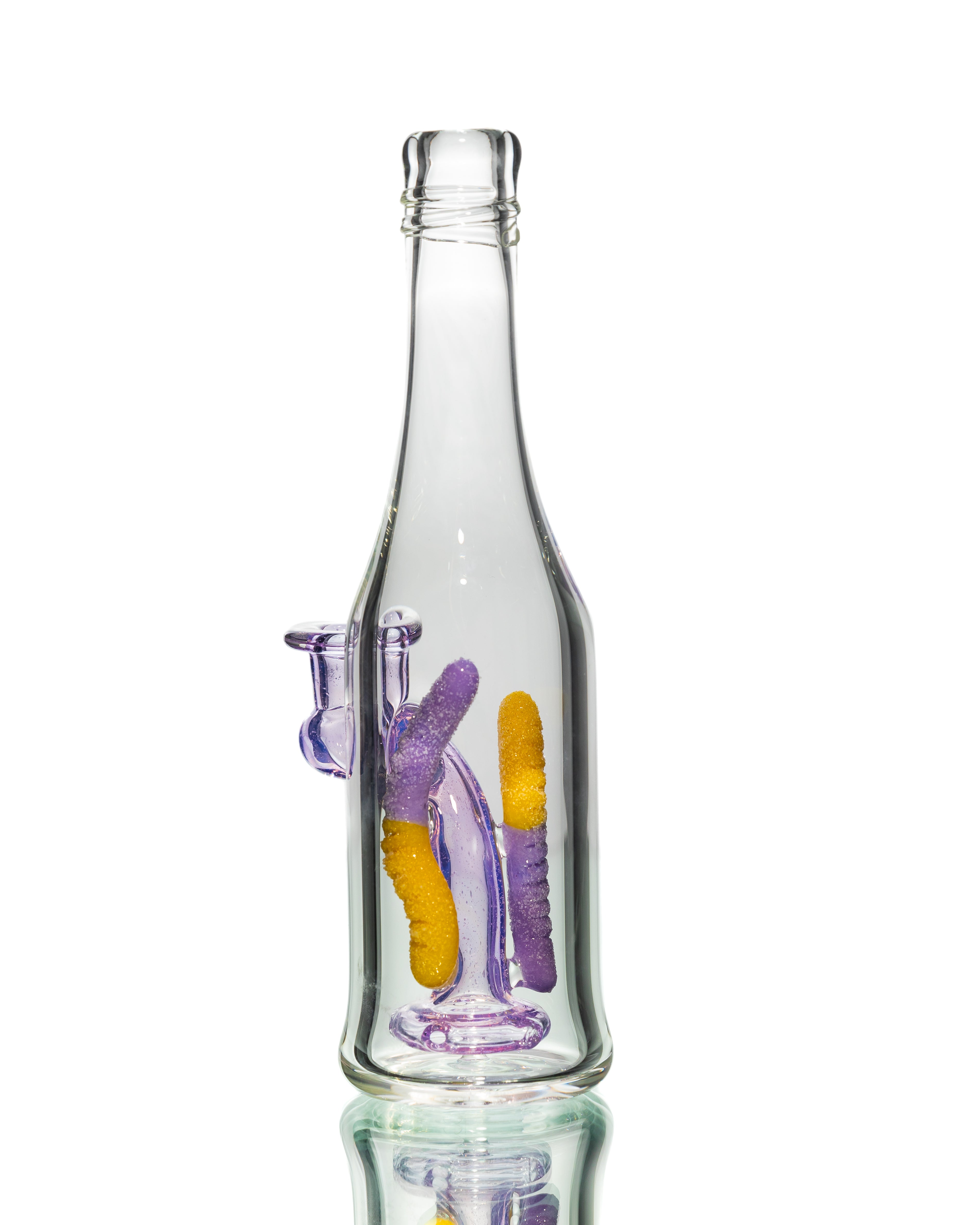 Emperial Glass - Purple Lollipop/Lemon Drop Sour Worm Bottle Rig