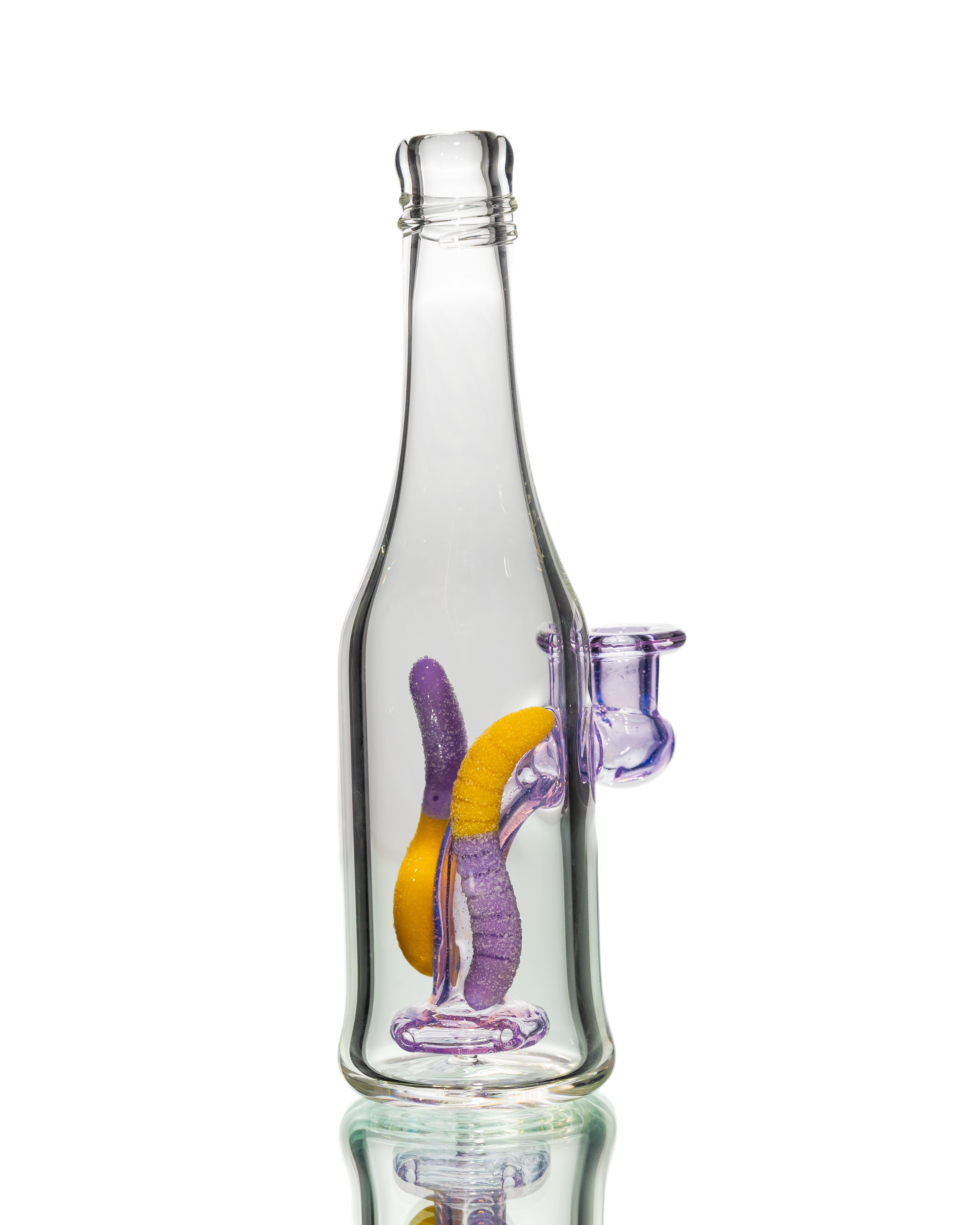 Emperial Glass - Sour Worm Bottle Jammer -  Purple Lollipop & Lemon Drop