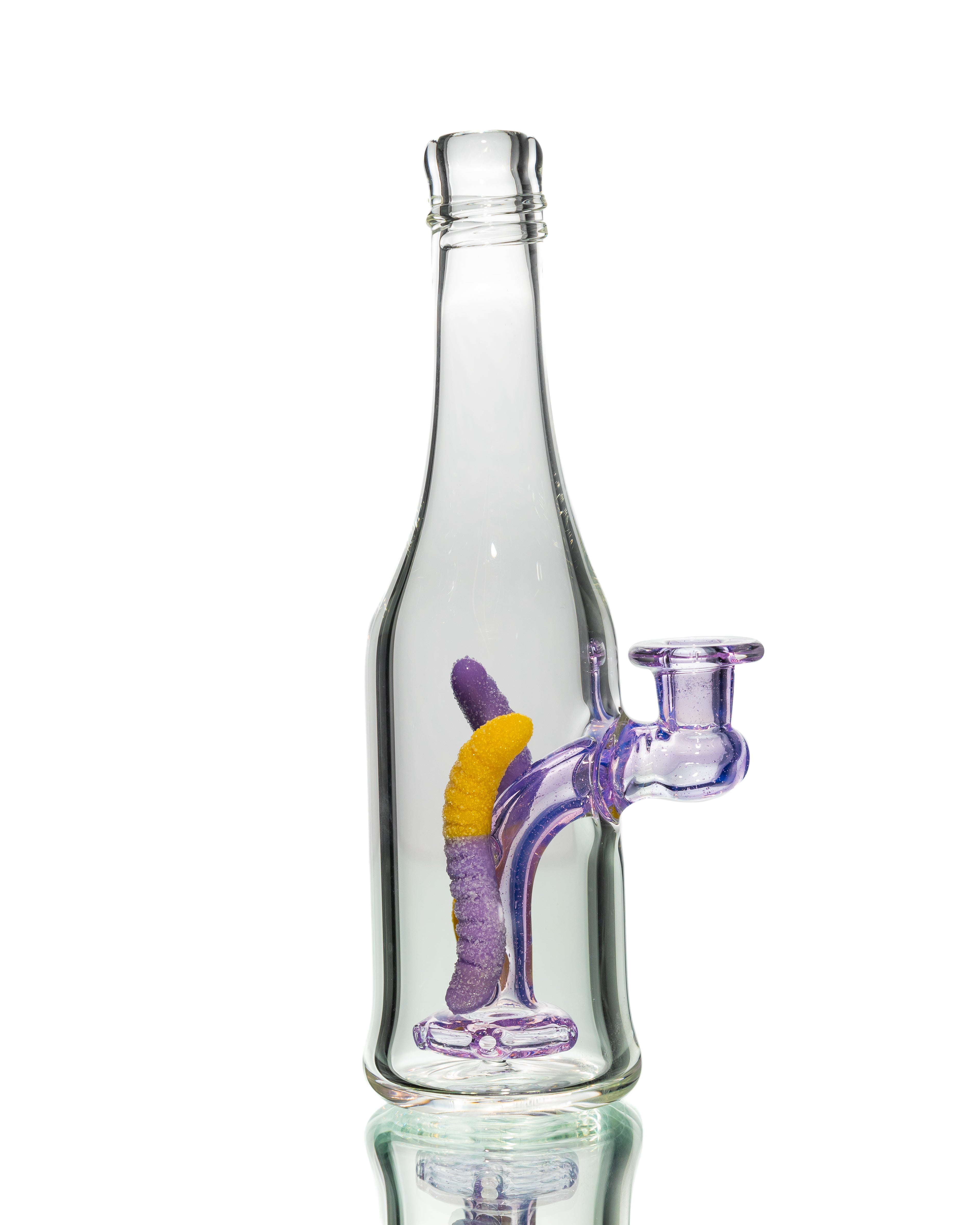 Emperial Glass - Sour Worm Bottle Jammer -  Purple Lollipop & Lemon Drop