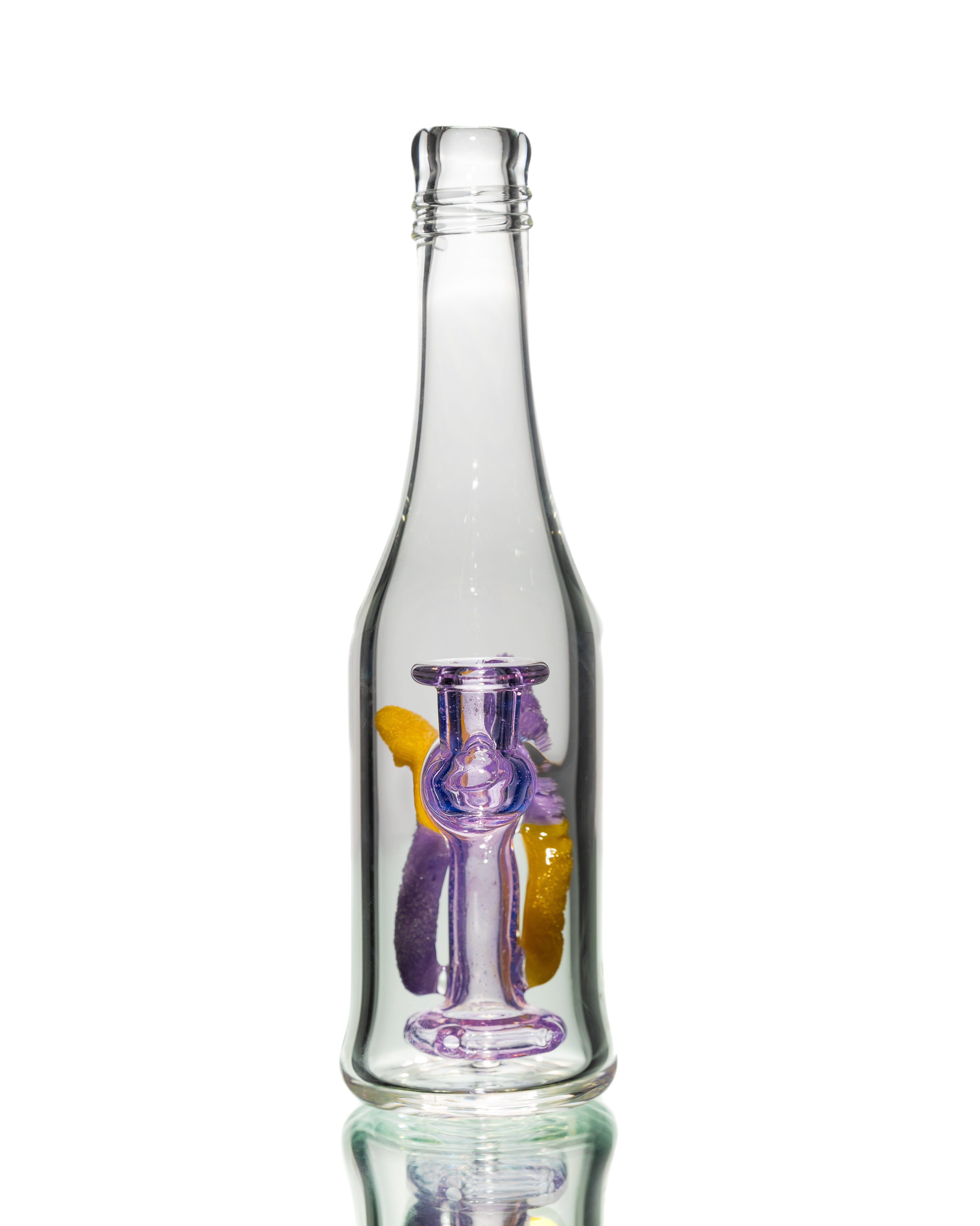 Emperial Glass - Purple Lollipop/Lemon Drop Sour Worm Bottle Rig