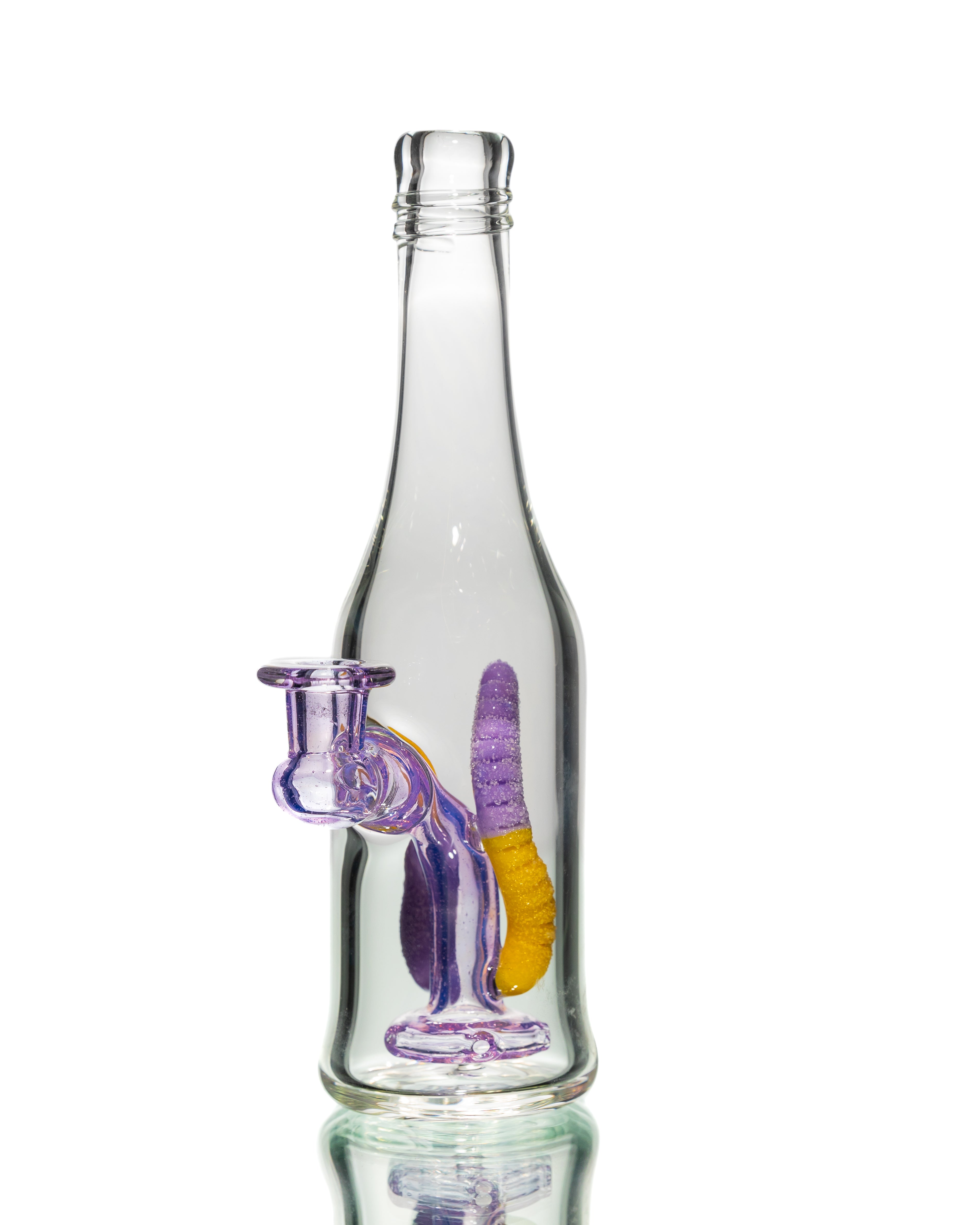 Emperial Glass - Sour Worm Bottle Jammer -  Purple Lollipop & Lemon Drop