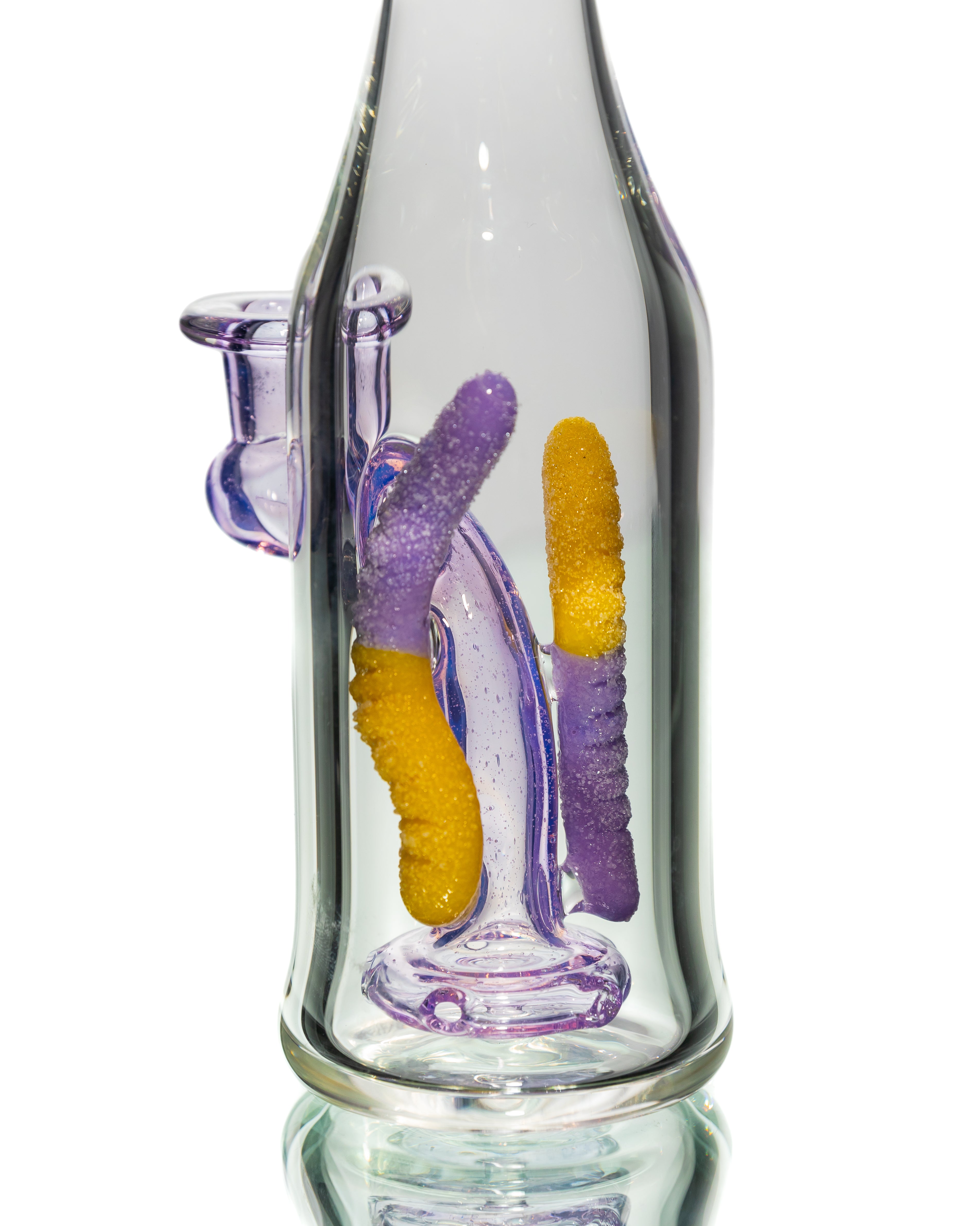 Emperial Glass - Sour Worm Bottle Jammer -  Purple Lollipop & Lemon Drop