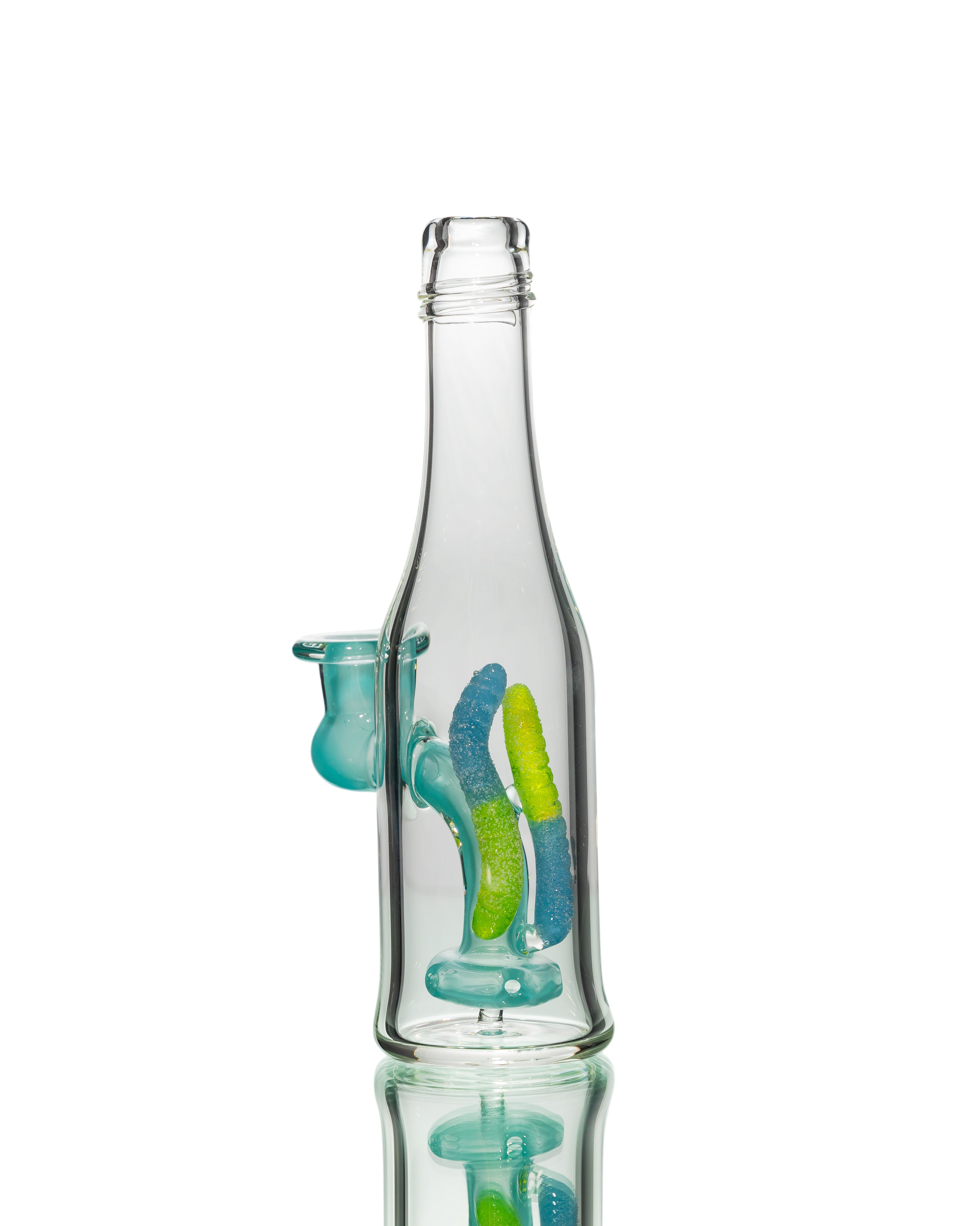 Emperial Glass - Sour Worm Bottle Jammer - Really Teally & Green Slyme