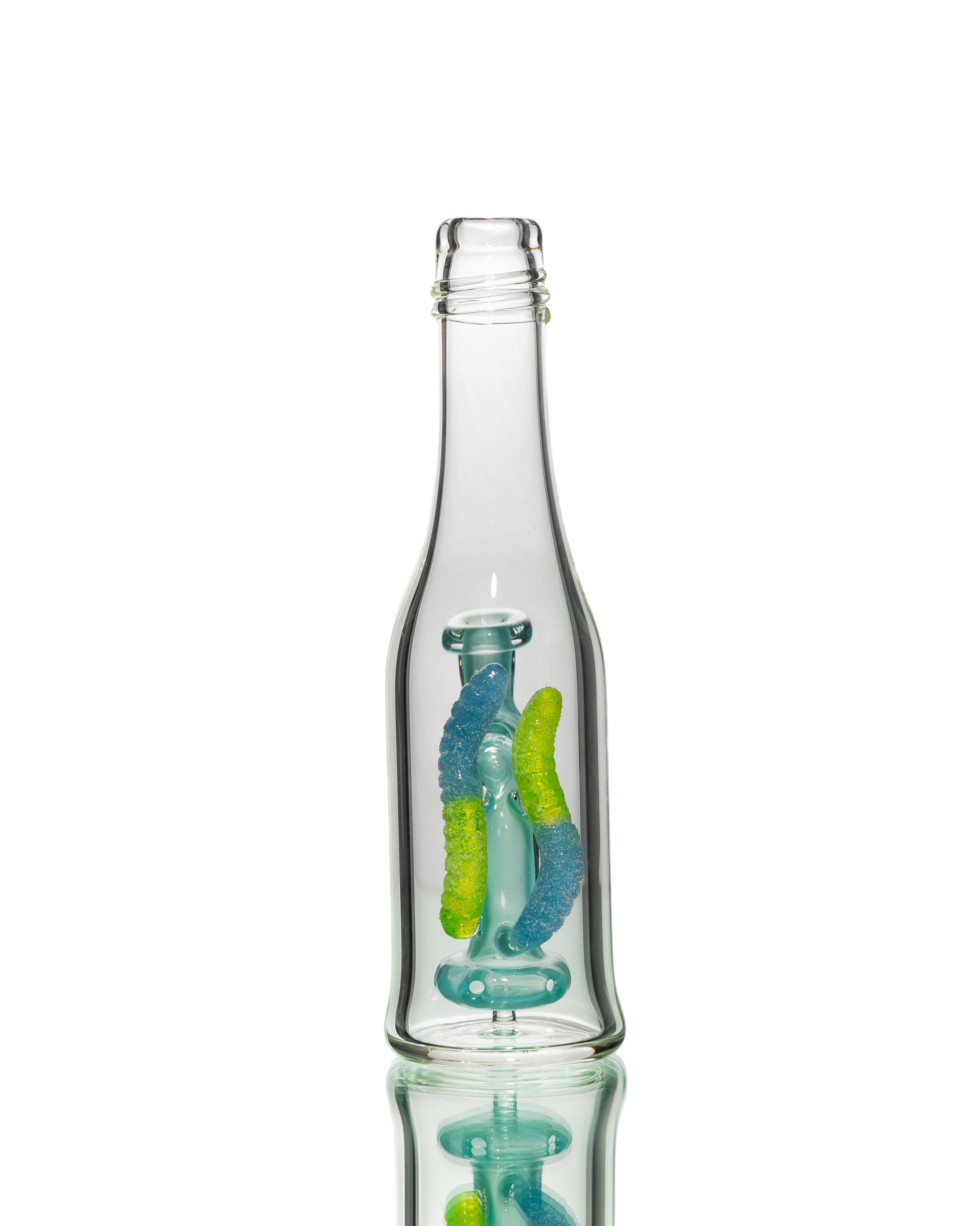 Emperial Glass - Sour Worm Bottle Jammer - Really Teally & Green Slyme