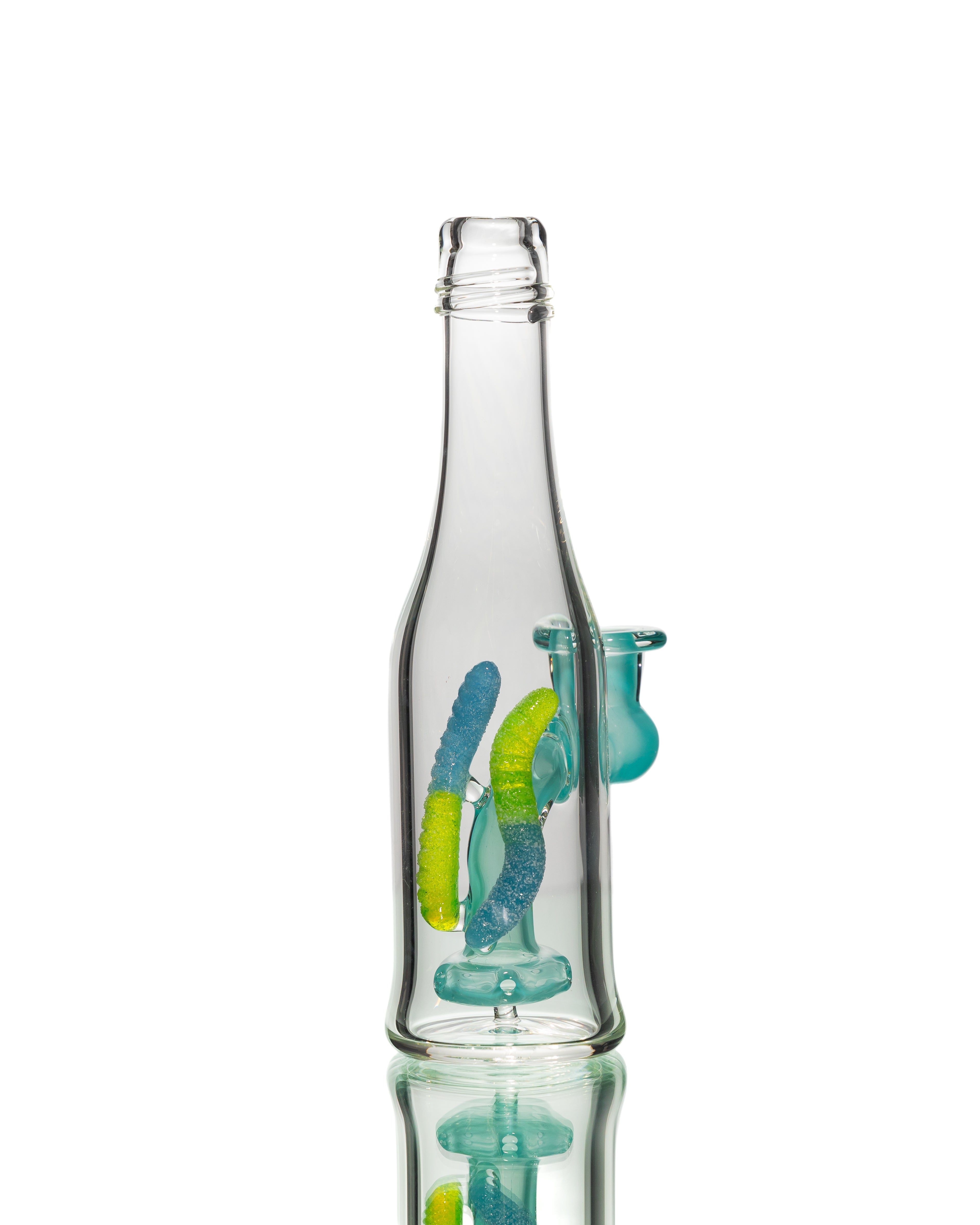 Emperial Glass - Sour Worm Bottle Jammer - Really Teally & Green Slyme