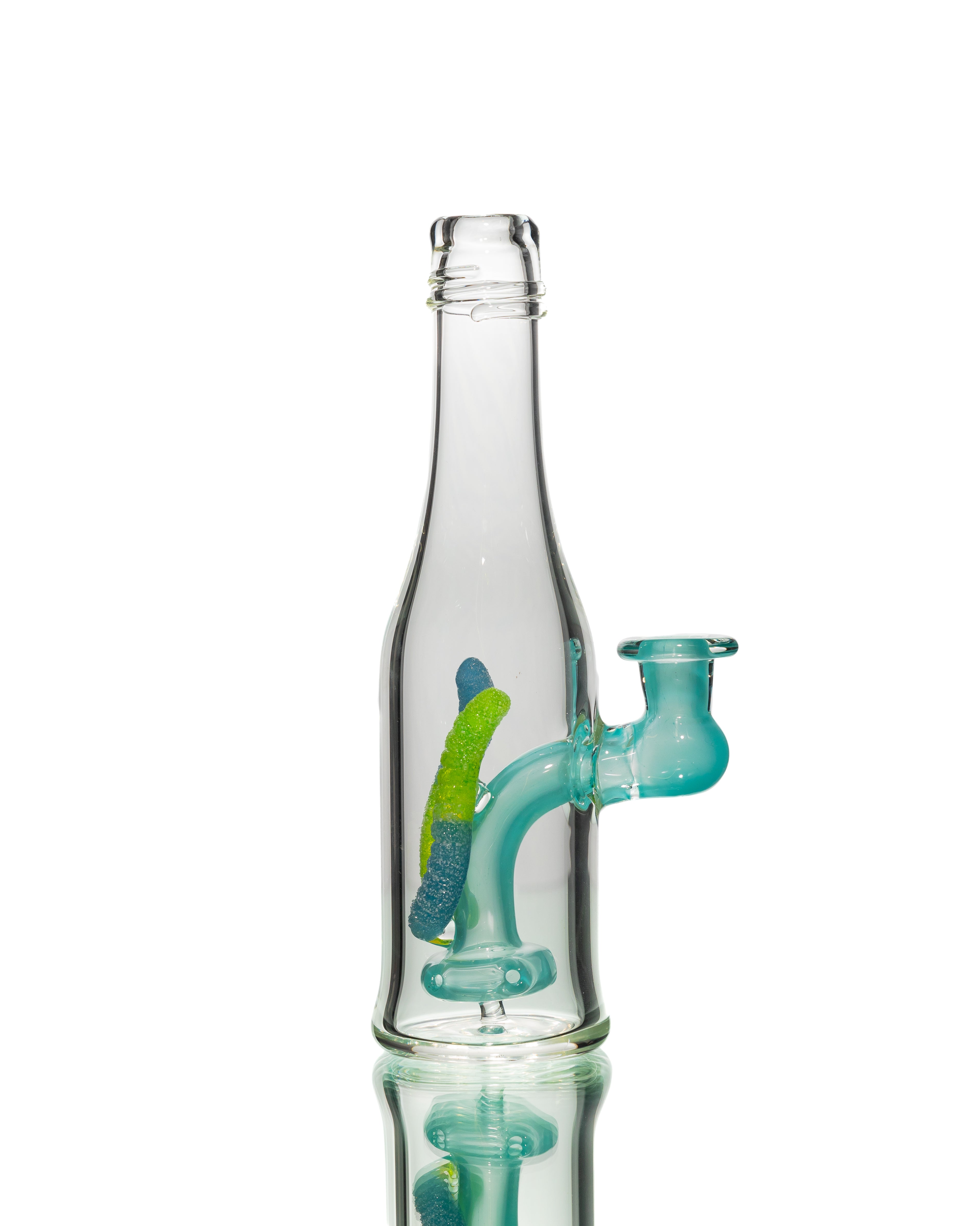 Emperial Glass - Sour Worm Bottle Jammer - Really Teally & Green Slyme