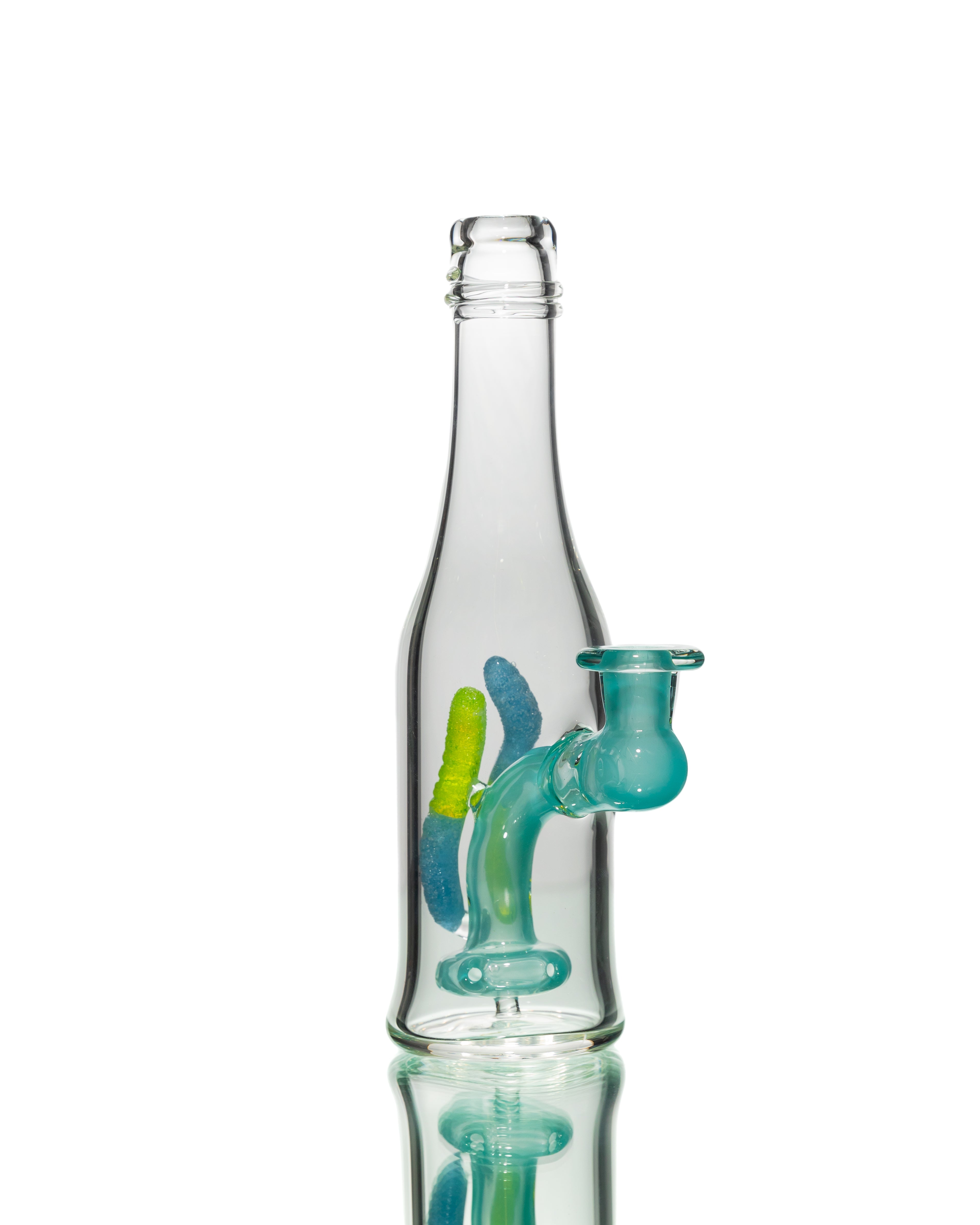 Emperial Glass - Sour Worm Bottle Jammer - Really Teally & Green Slyme