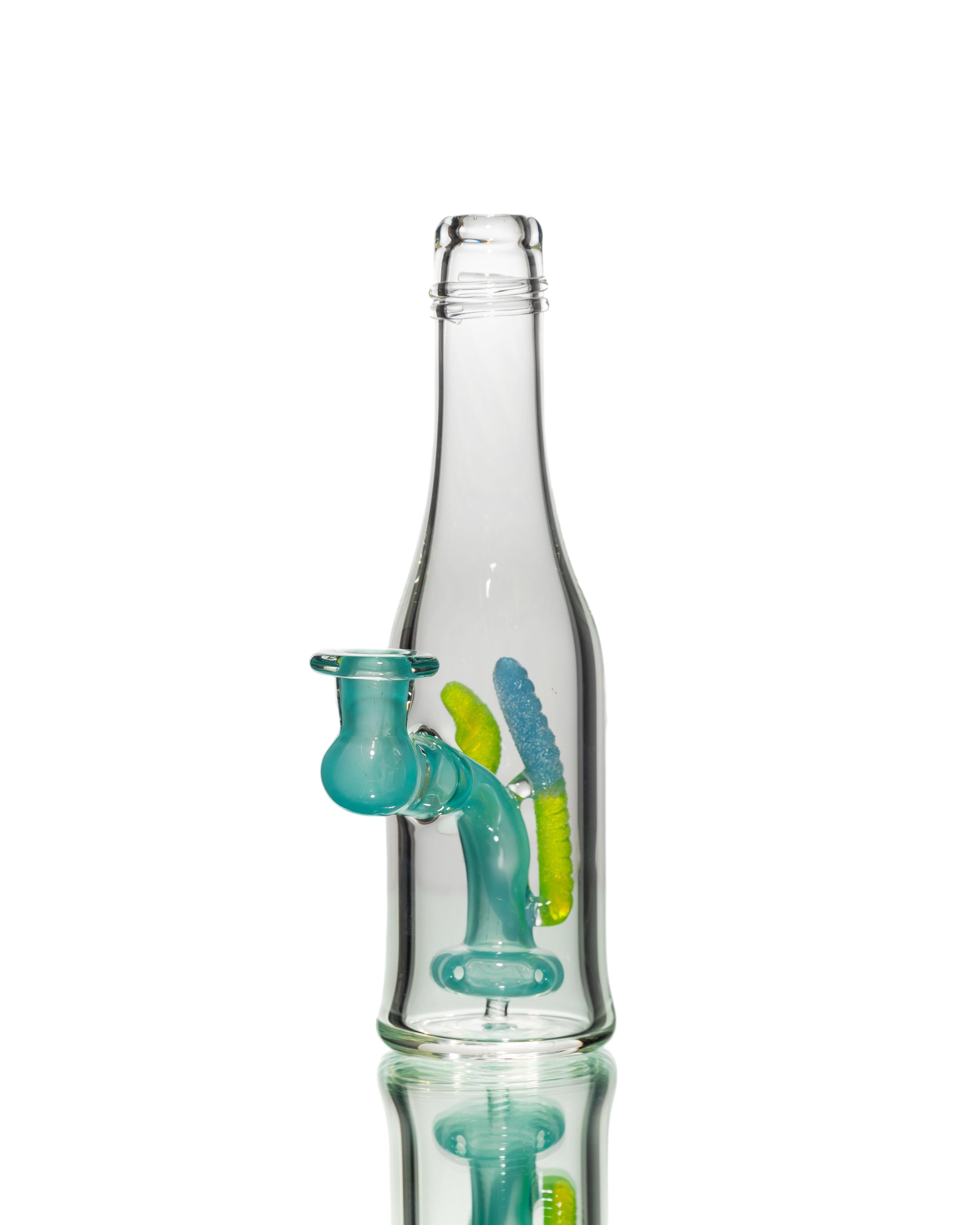 Emperial Glass - Sour Worm Bottle Jammer - Really Teally & Green Slyme