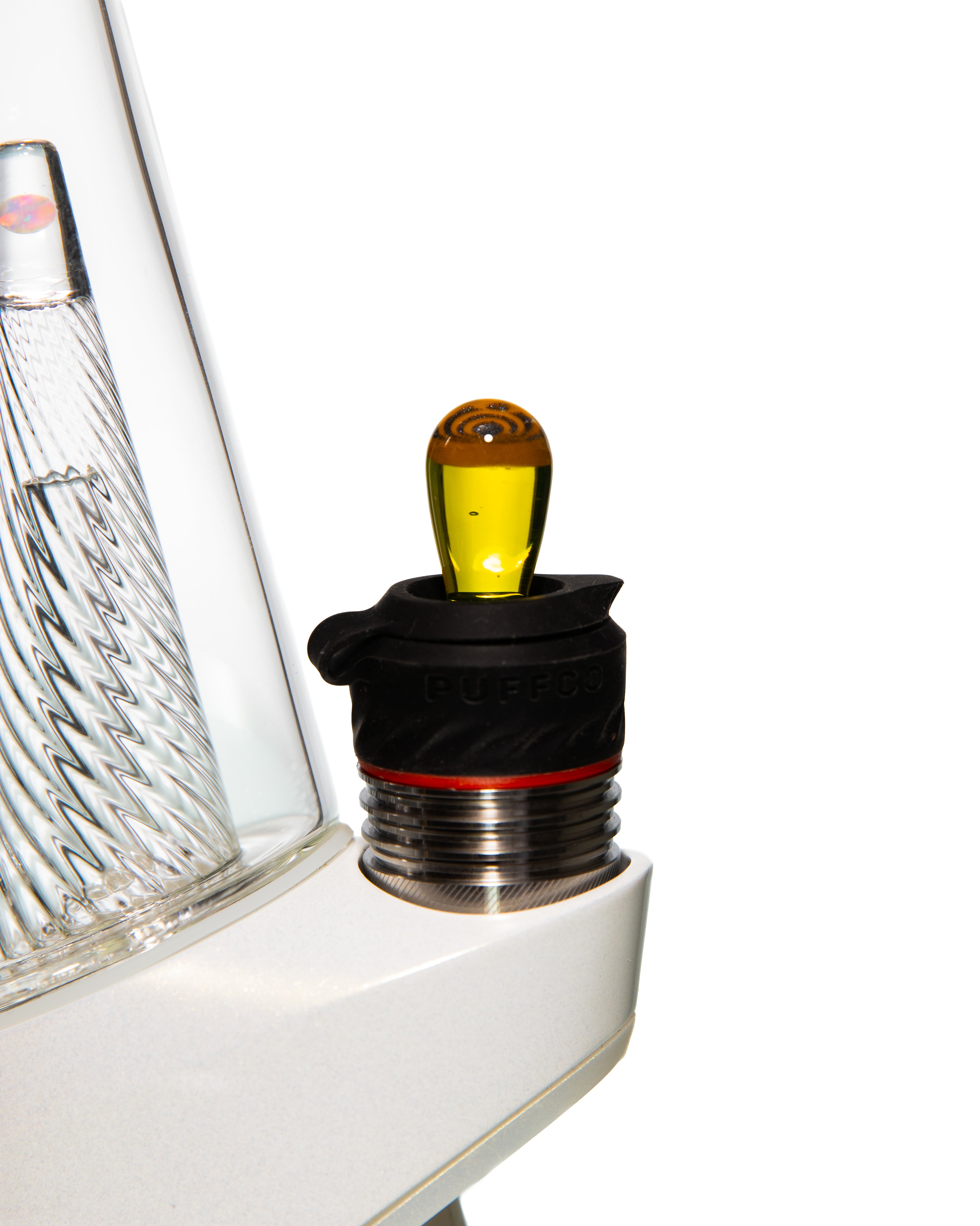 Steve Hulsebos Glass - Puffco Plug 13mm (Black and Yellow)