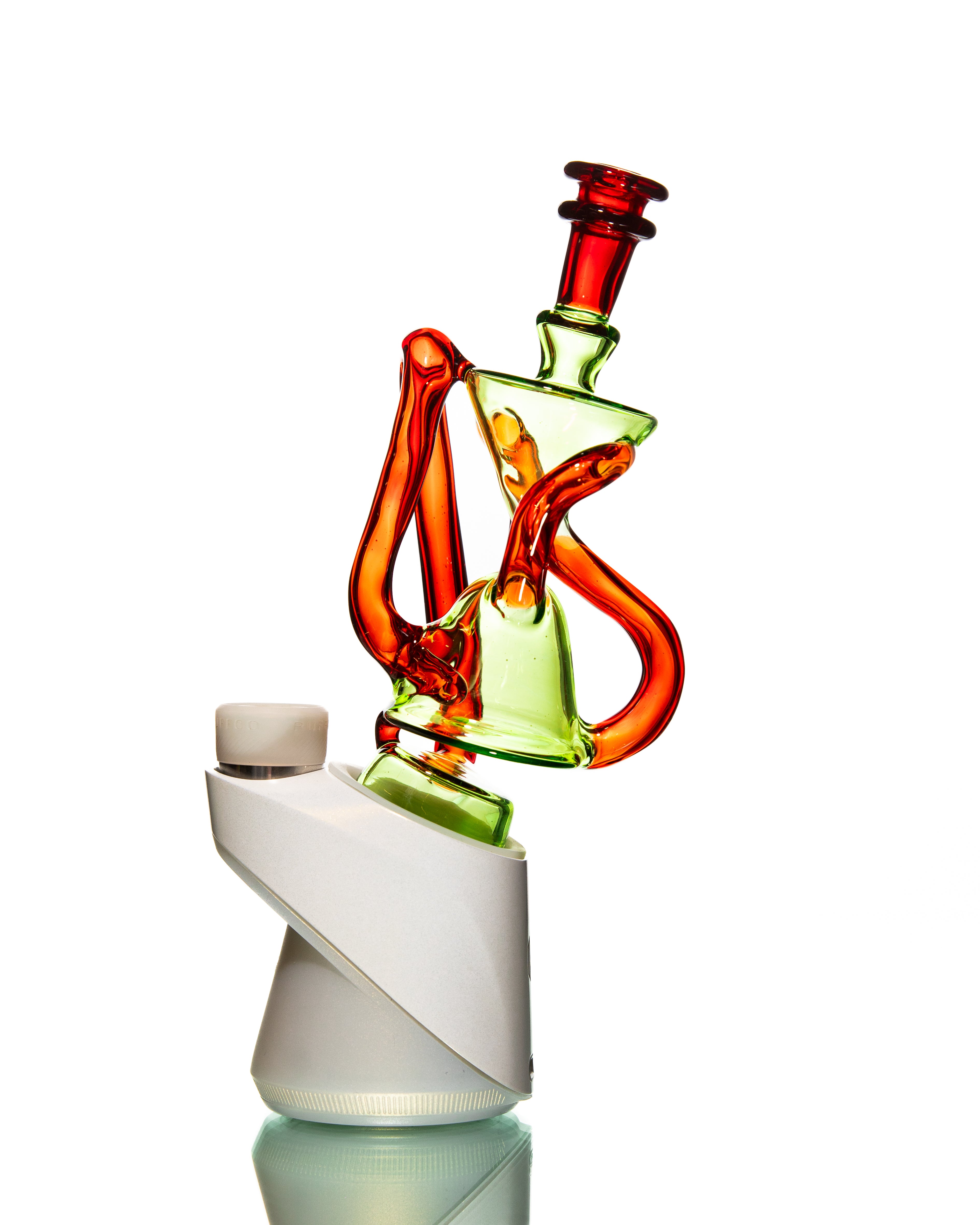 ManChild Glass - Puffco Duel Floater - Absinthe & Orange Elvis