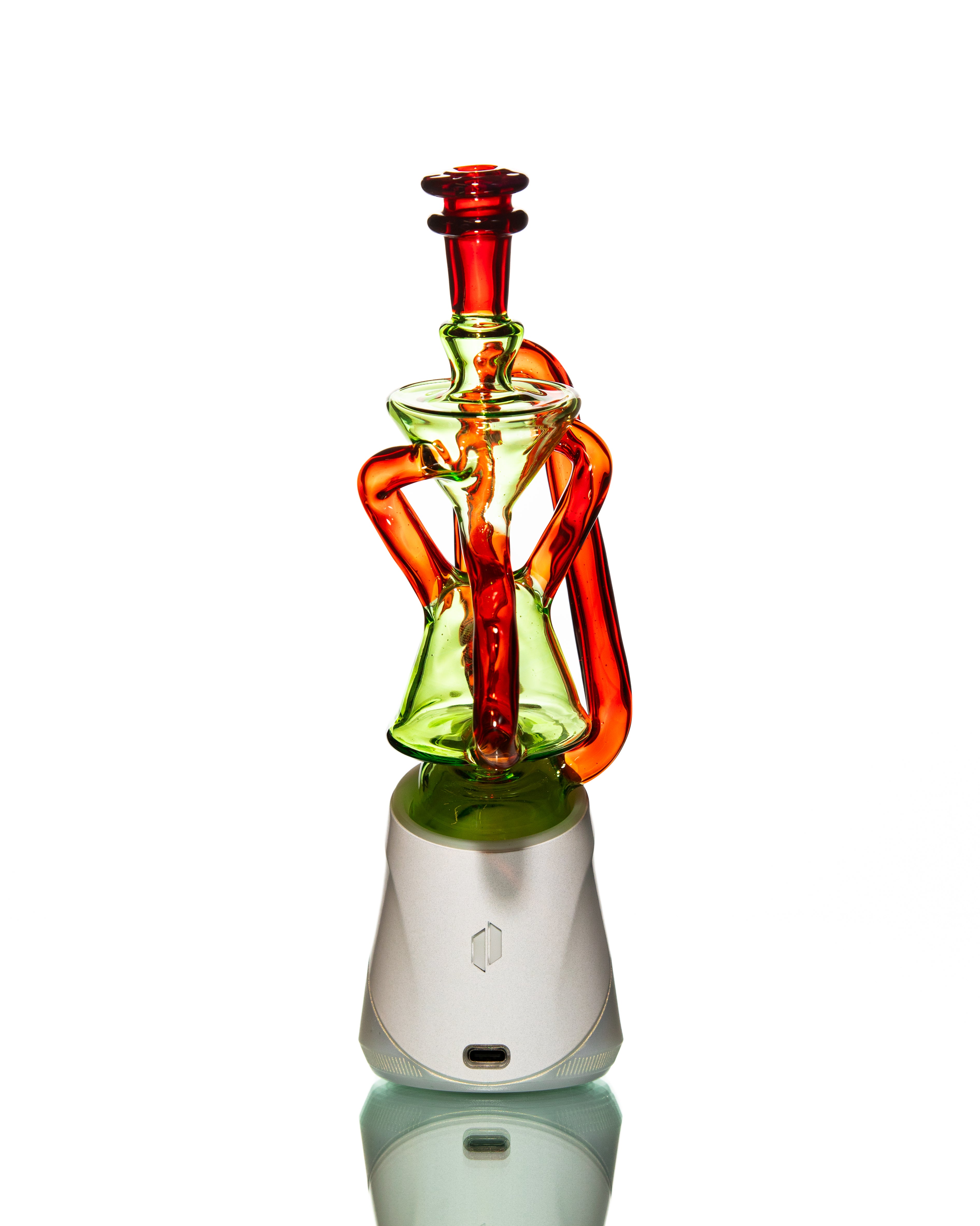 ManChild Glass - Puffco Duel Floater - Absinthe & Orange Elvis