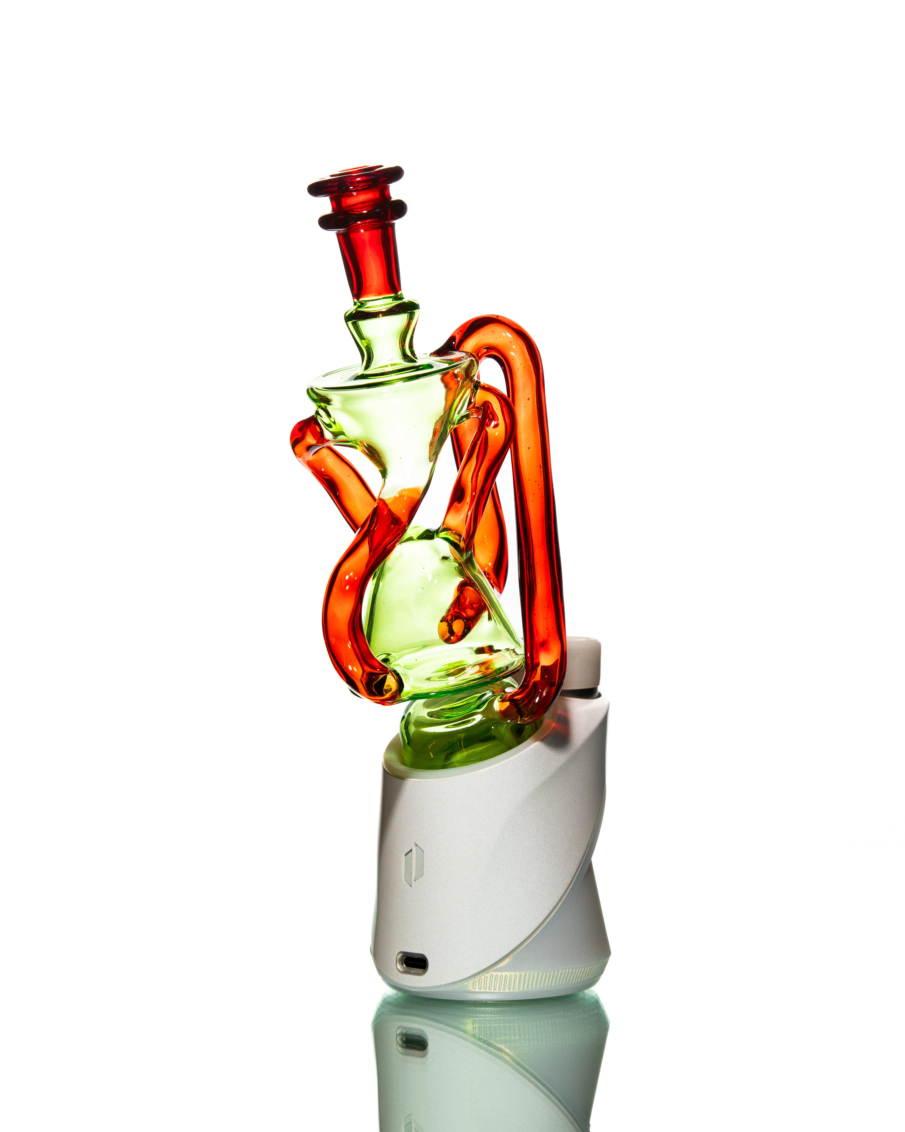 ManChild Glass - Puffco Duel Floater - Absinthe & Orange Elvis