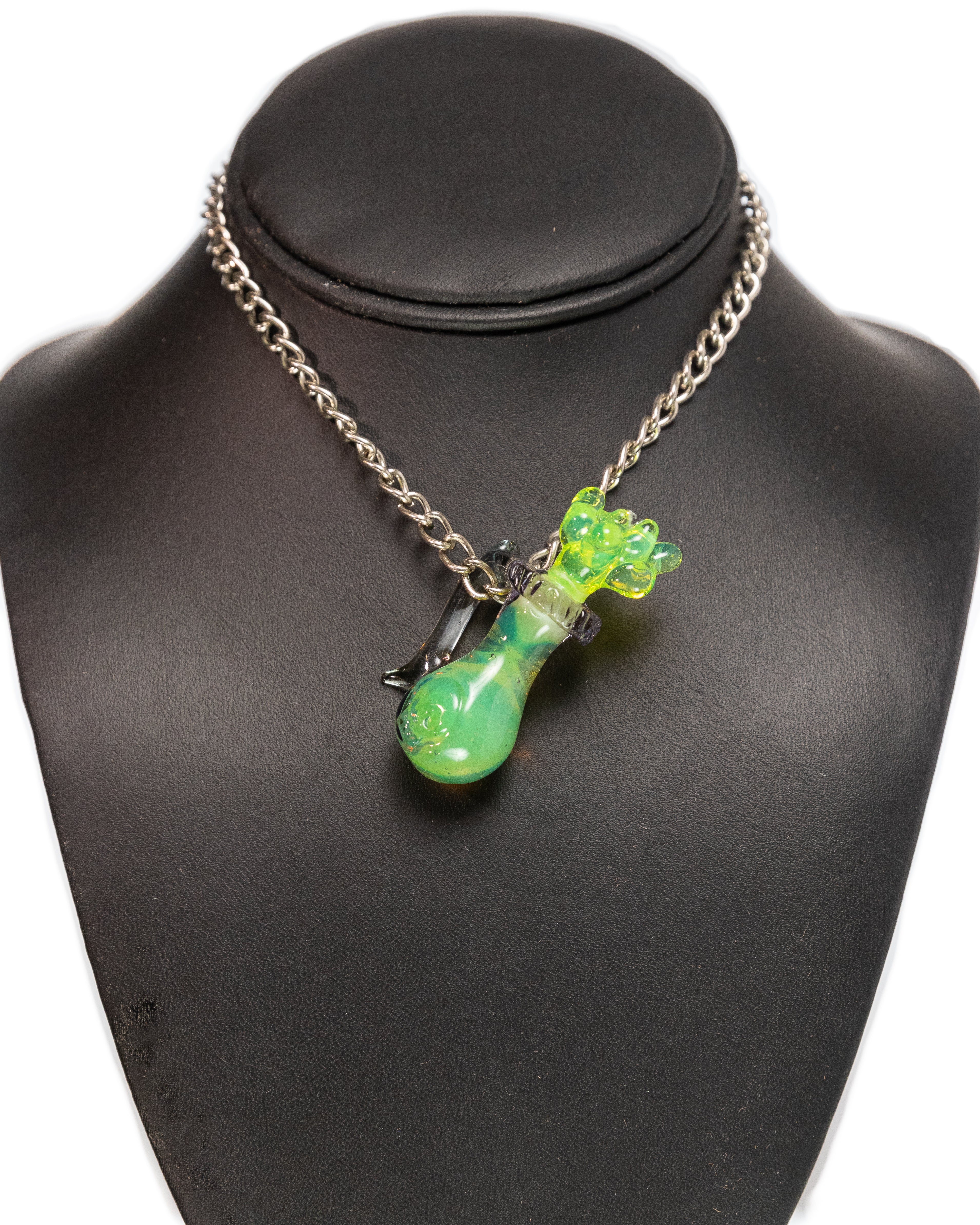 Hensley Glass - Potion Pendant - Lime Green