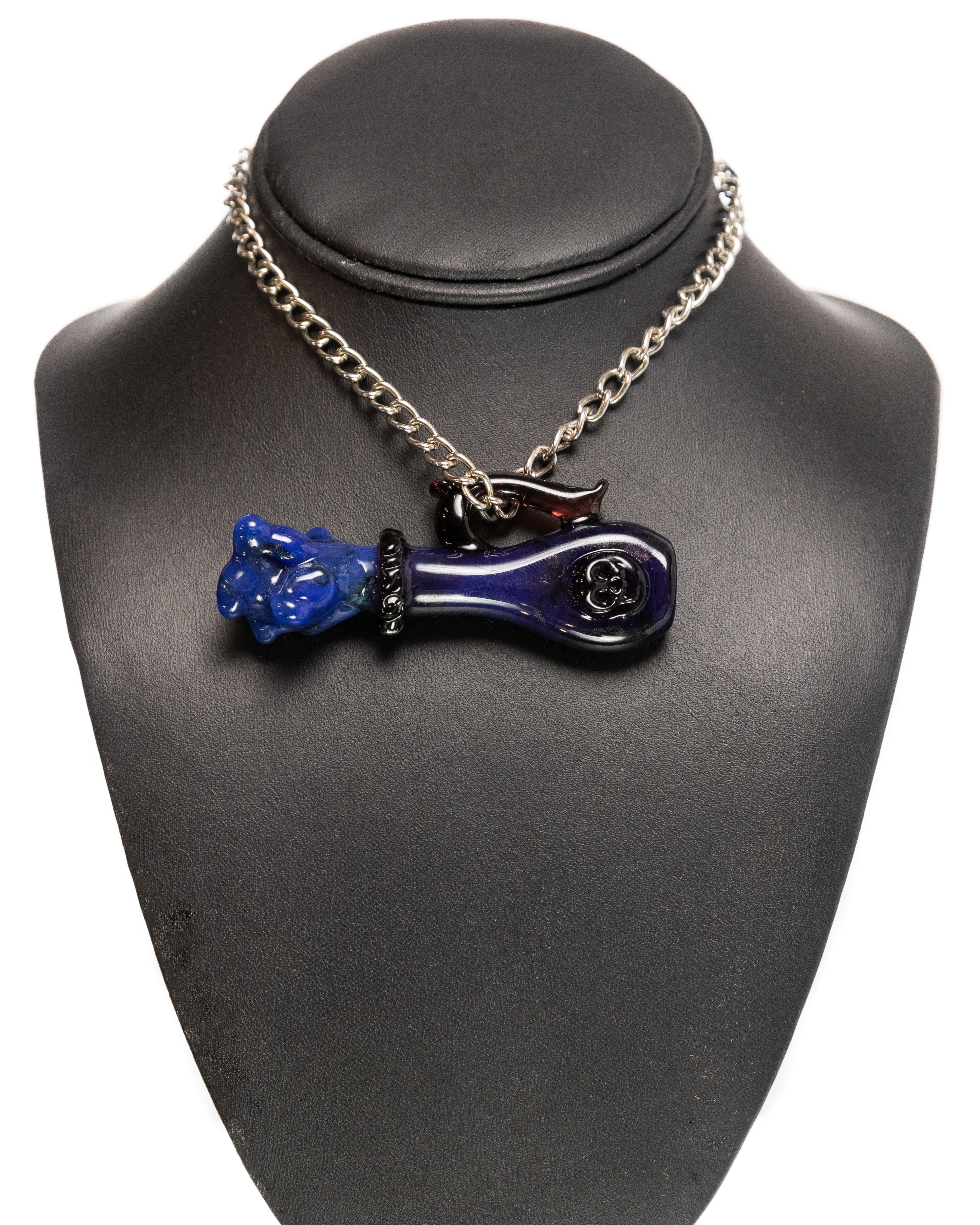 Hensley Glass - Potion Pendant - Dark Purple & Blue