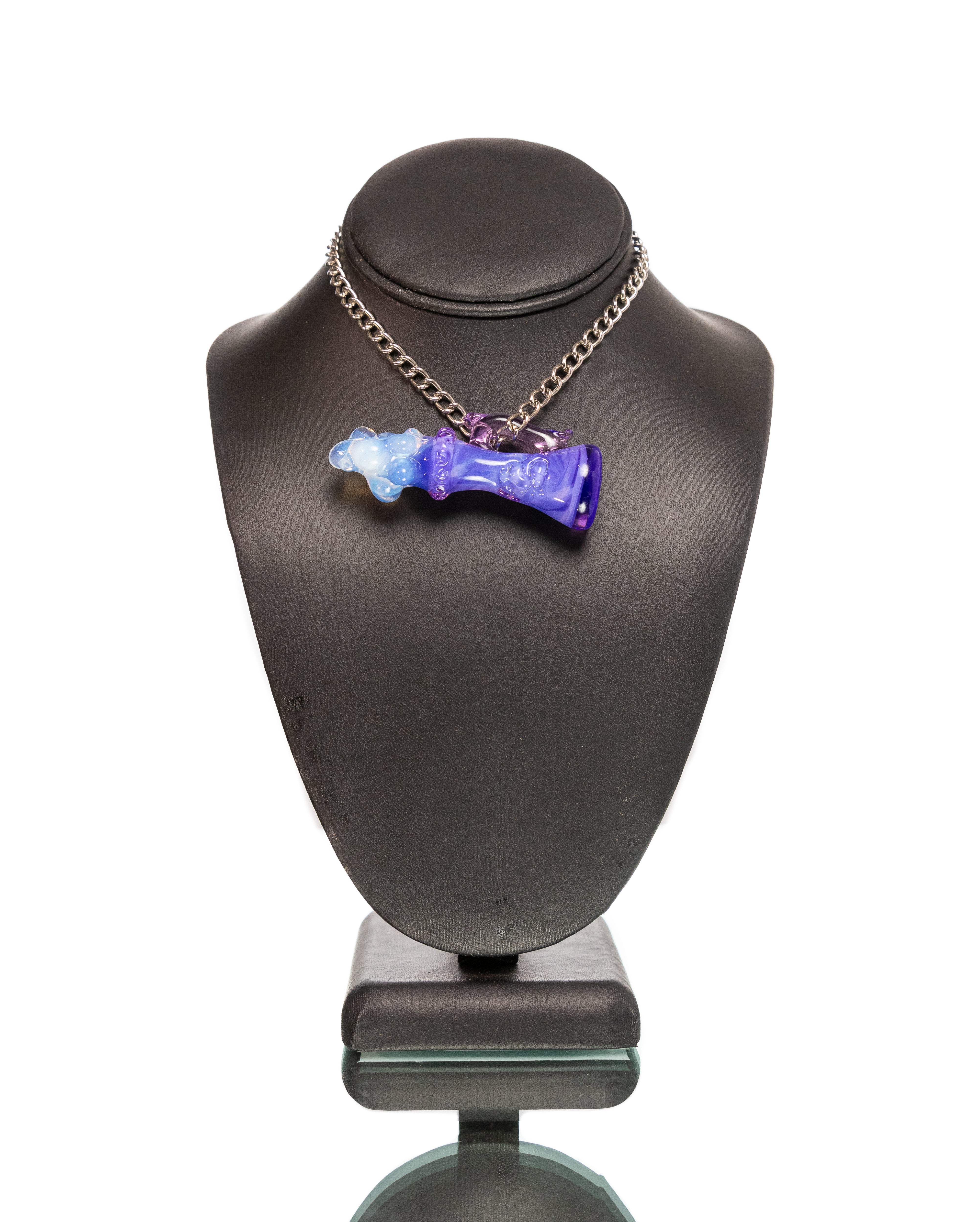 Hensley Glass - Potion Pendant - Light Purple & Blue