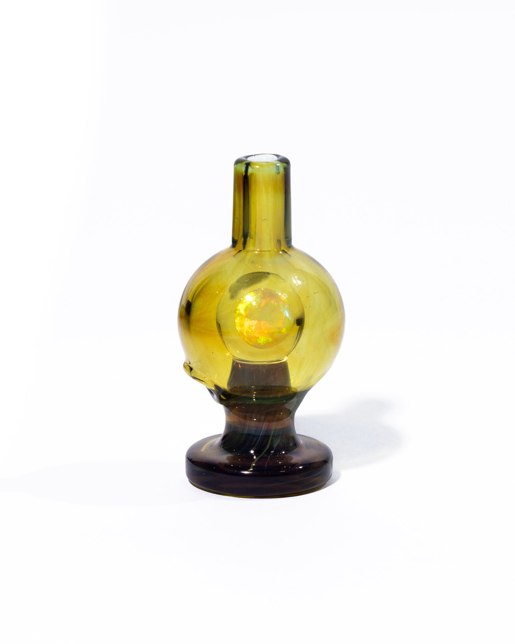 Soup Glass - 6mm Bubble Cap - Olive Green