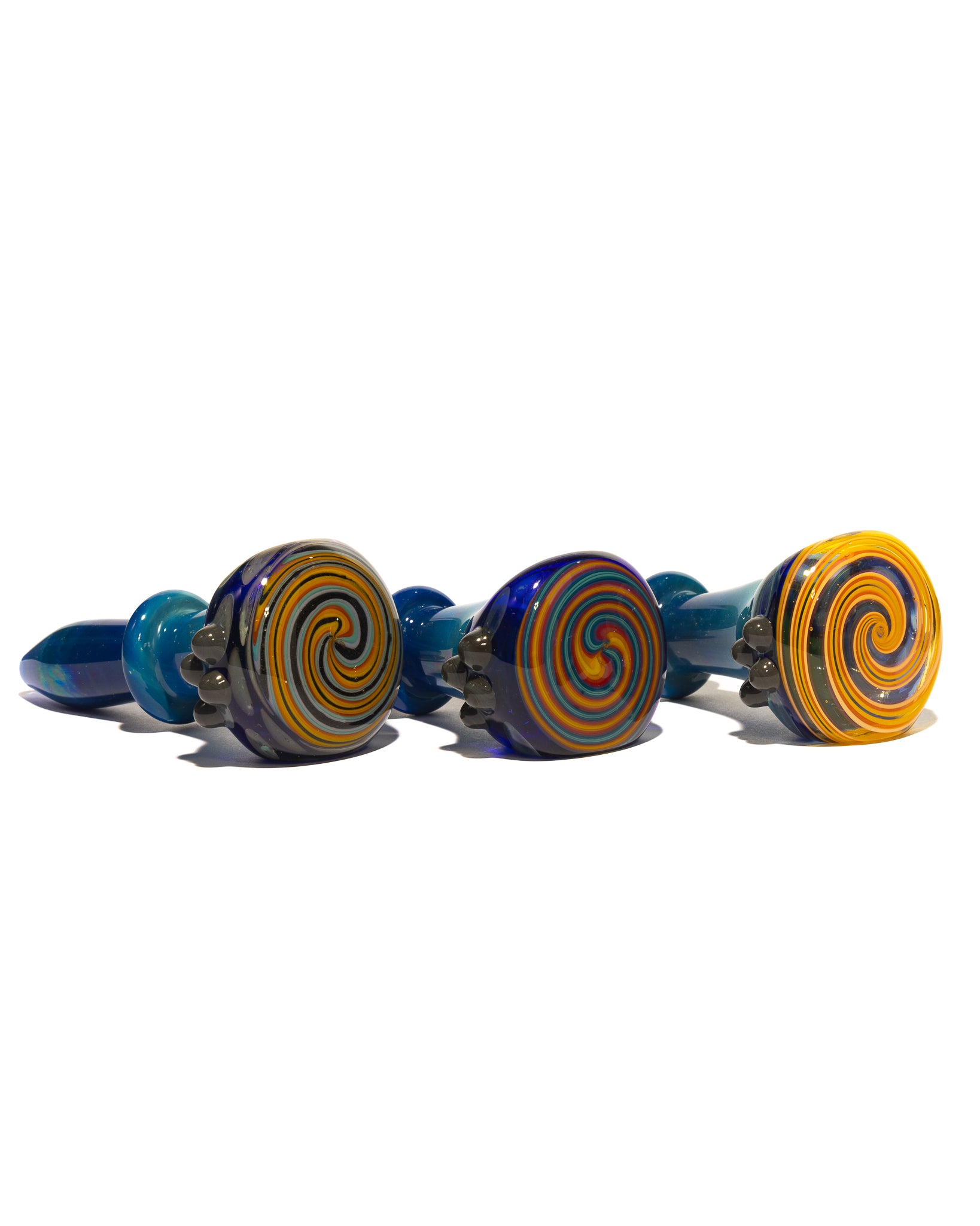 Waynes Glass - Blue Spoons with Spiral