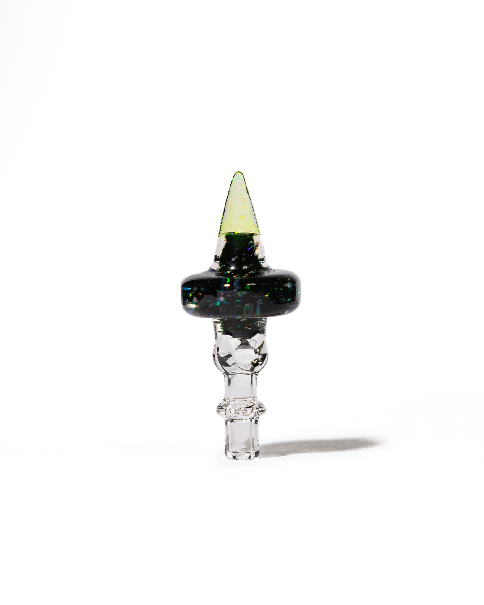 Coos Glass - 10mm Crushed Opal Spike 3DXL Joystick - Ion & Galaxy Black (UV)
