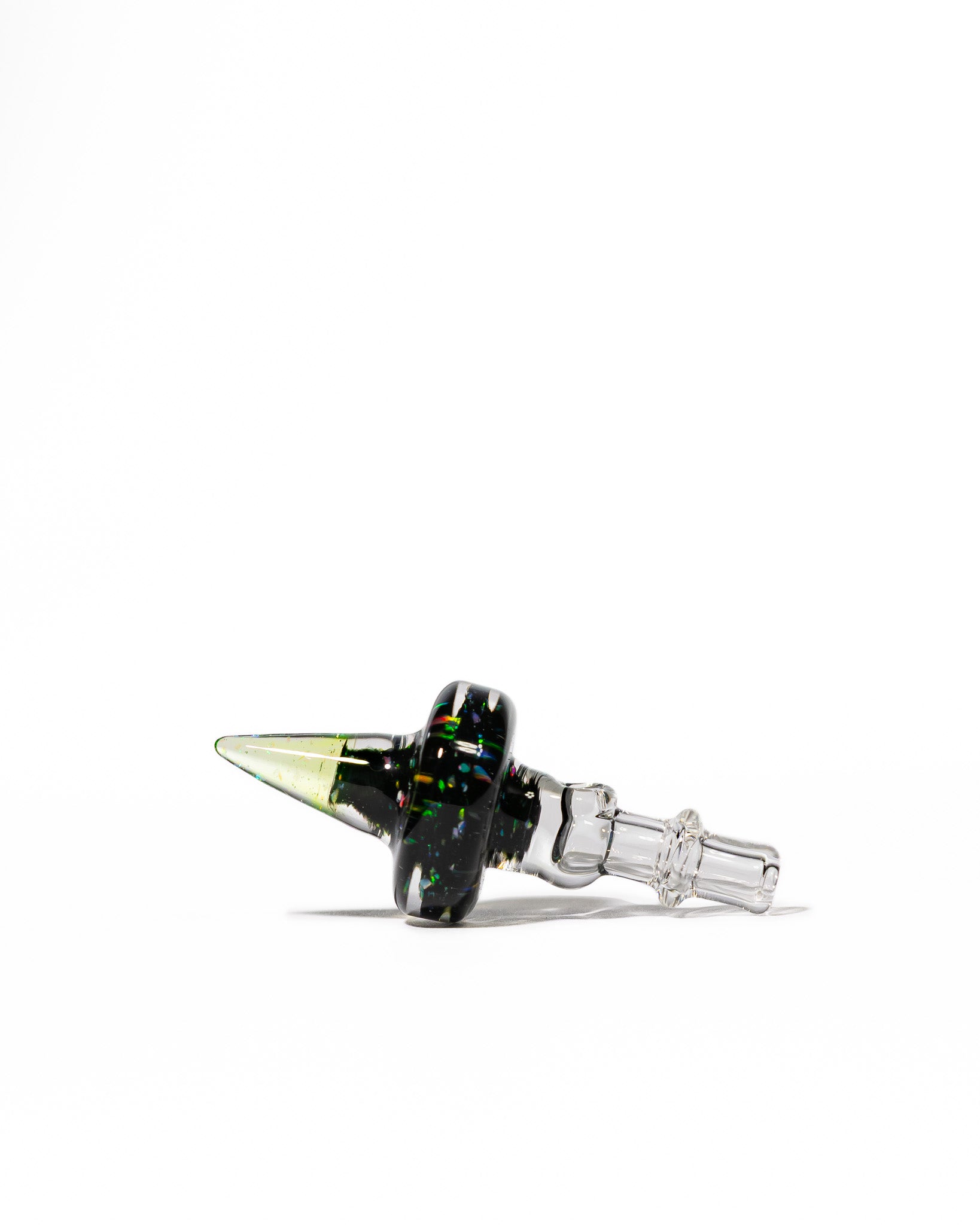 Coos Glass - 10mm Crushed Opal Spike 3DXL Joystick - Ion & Galaxy Black (UV)