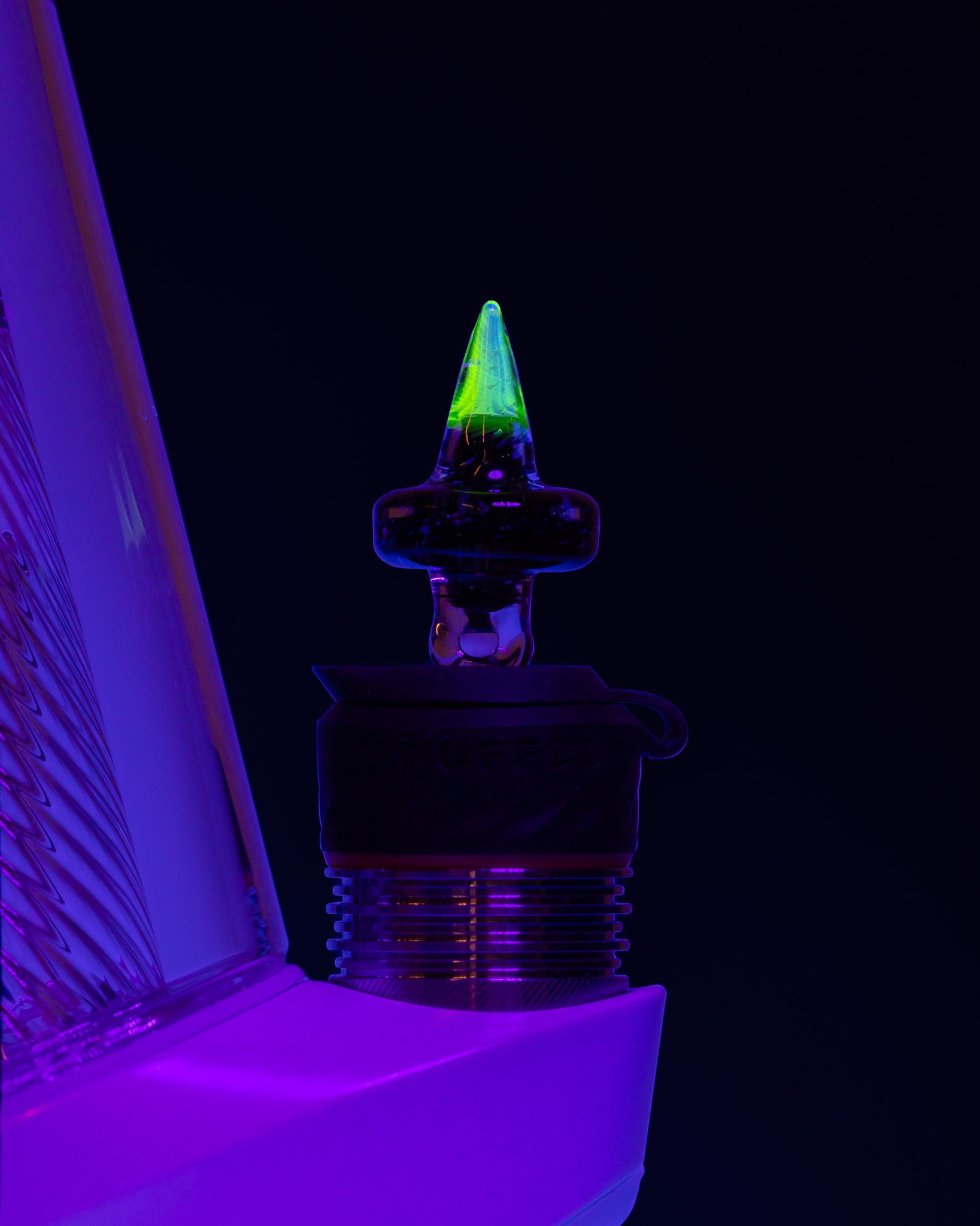 Coos Glass - 10mm Crushed Opal Spike 3DXL Joystick - Ion & Galaxy Black (UV)