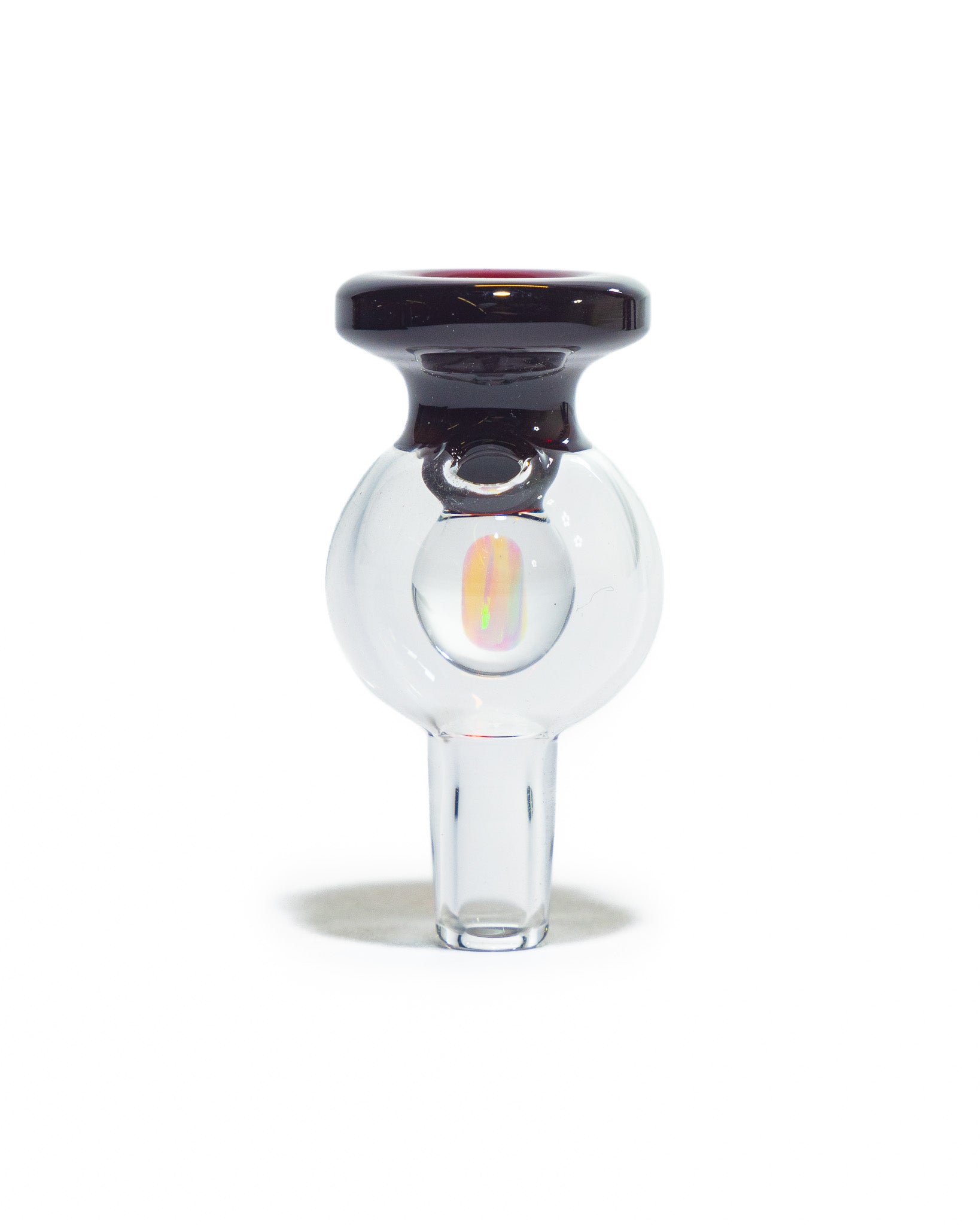 Soup Glass - 6mm Bubble Cap - Dark Red/Clear