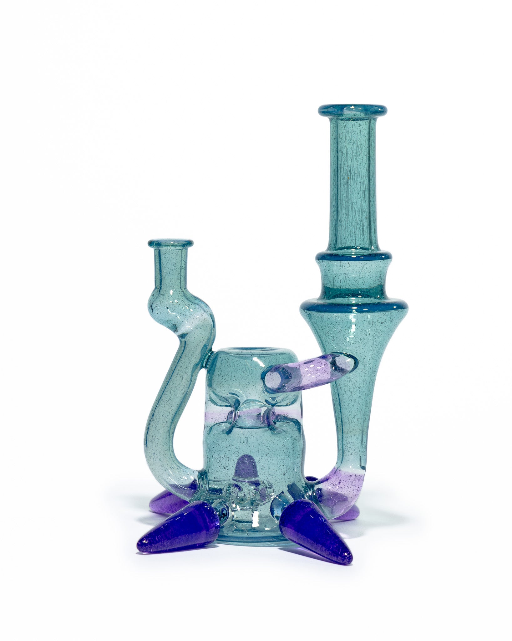 Prophecy Glass - Single Uptake Recycler - Blue / Purple Lollipop