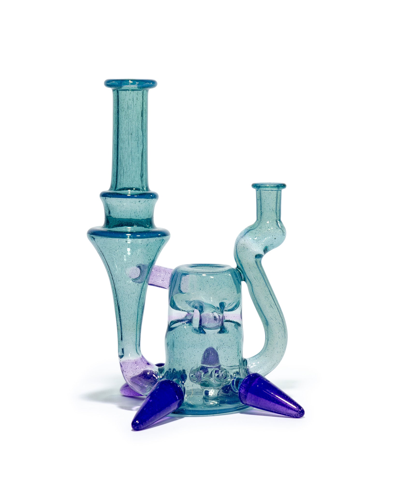 Prophecy Glass - Single Uptake Recycler - Blue / Purple Lollipop