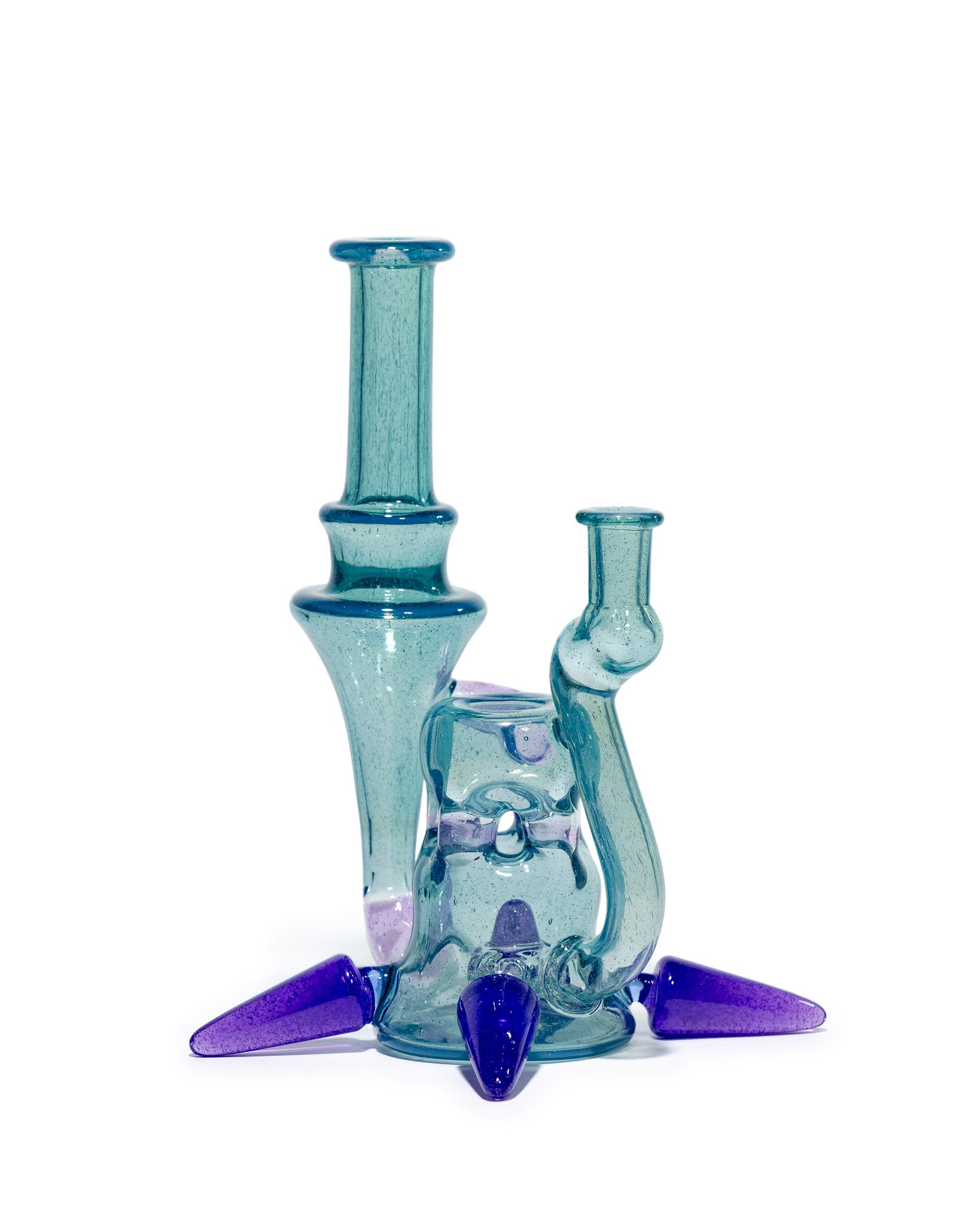 Prophecy Glass - Single Uptake Recycler - Blue / Purple Lollipop