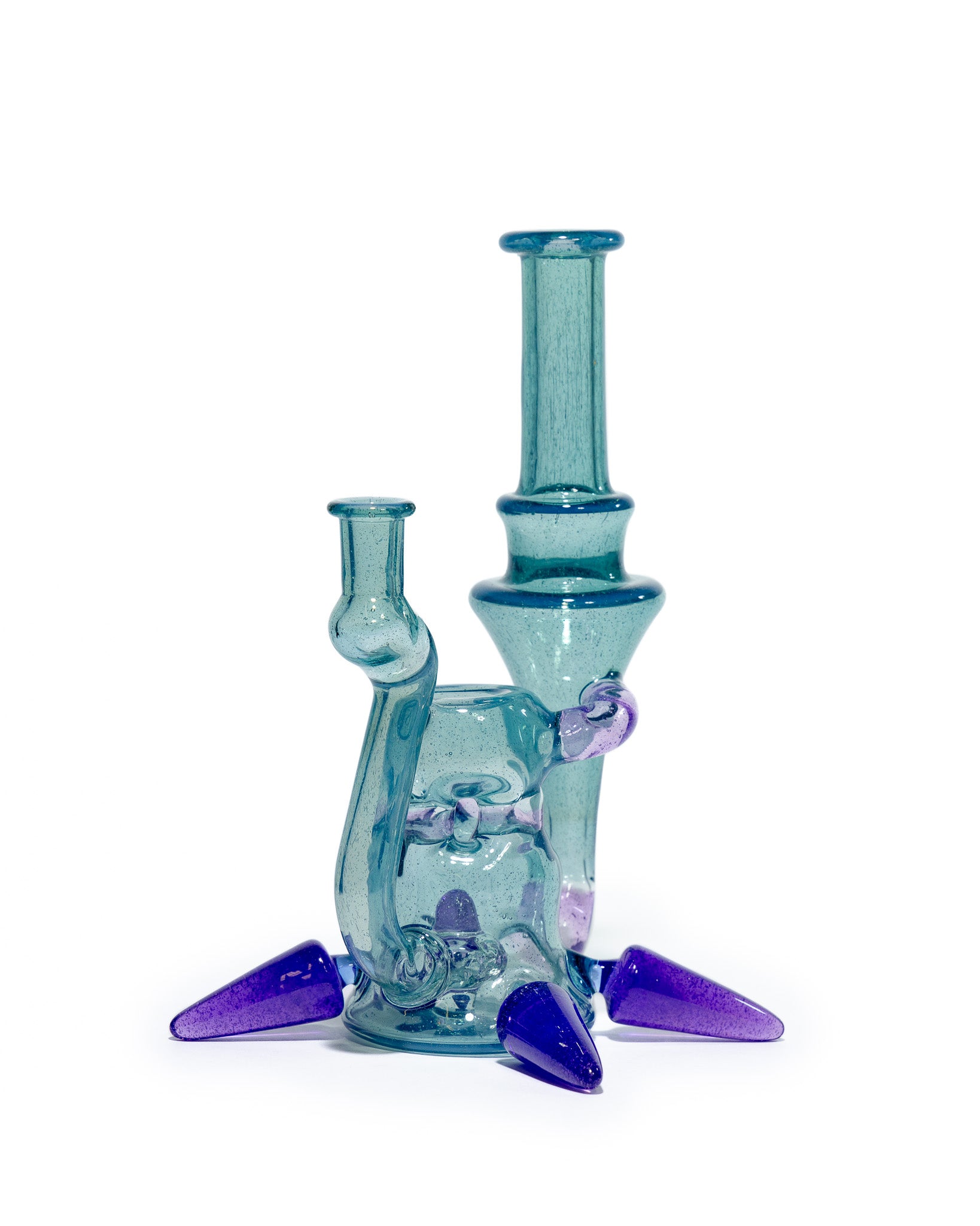 Prophecy Glass - Single Uptake Recycler - Blue / Purple Lollipop