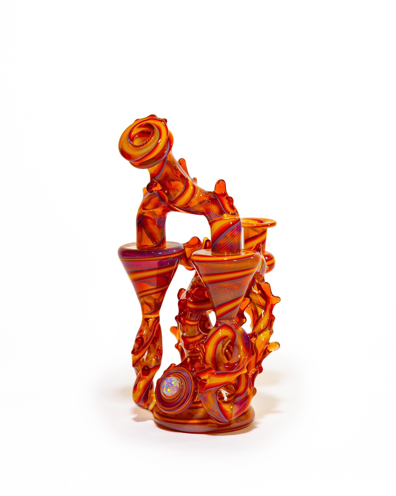23 Glass - Double Recycler - Red & Orange