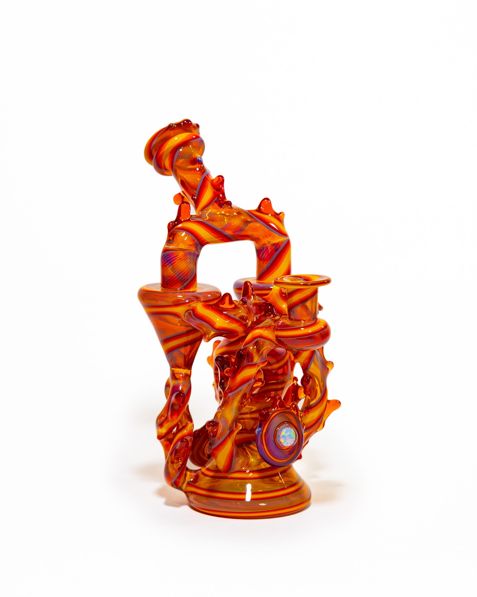 23 Glass - Double Recycler - Red & Orange
