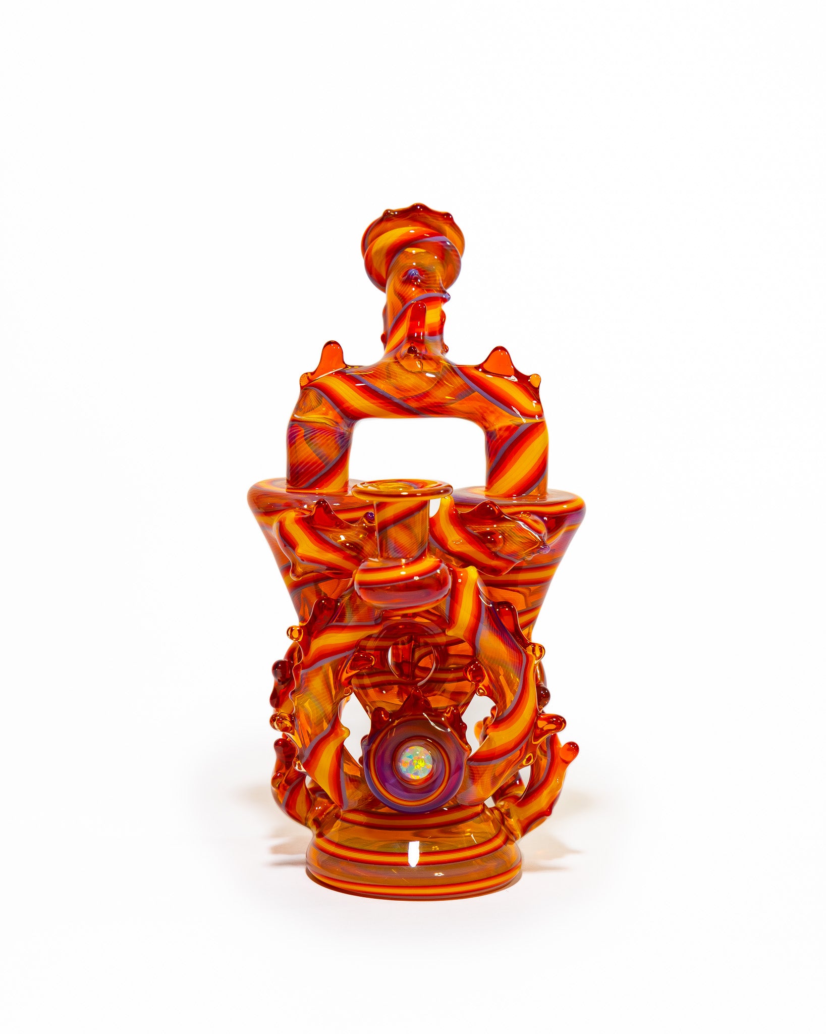 23 Glass - Double Recycler - Red & Orange