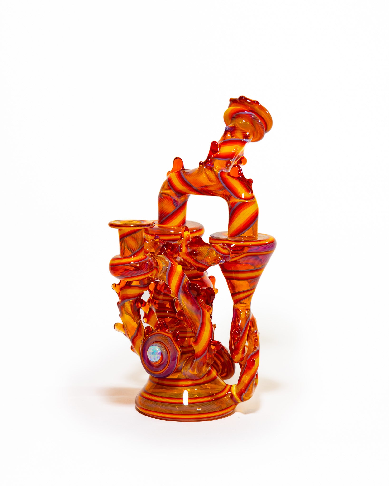 23 Glass - Double Recycler - Red & Orange