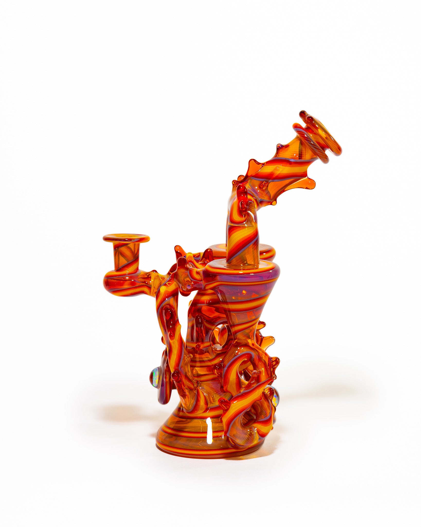 23 Glass - Double Recycler - Red & Orange