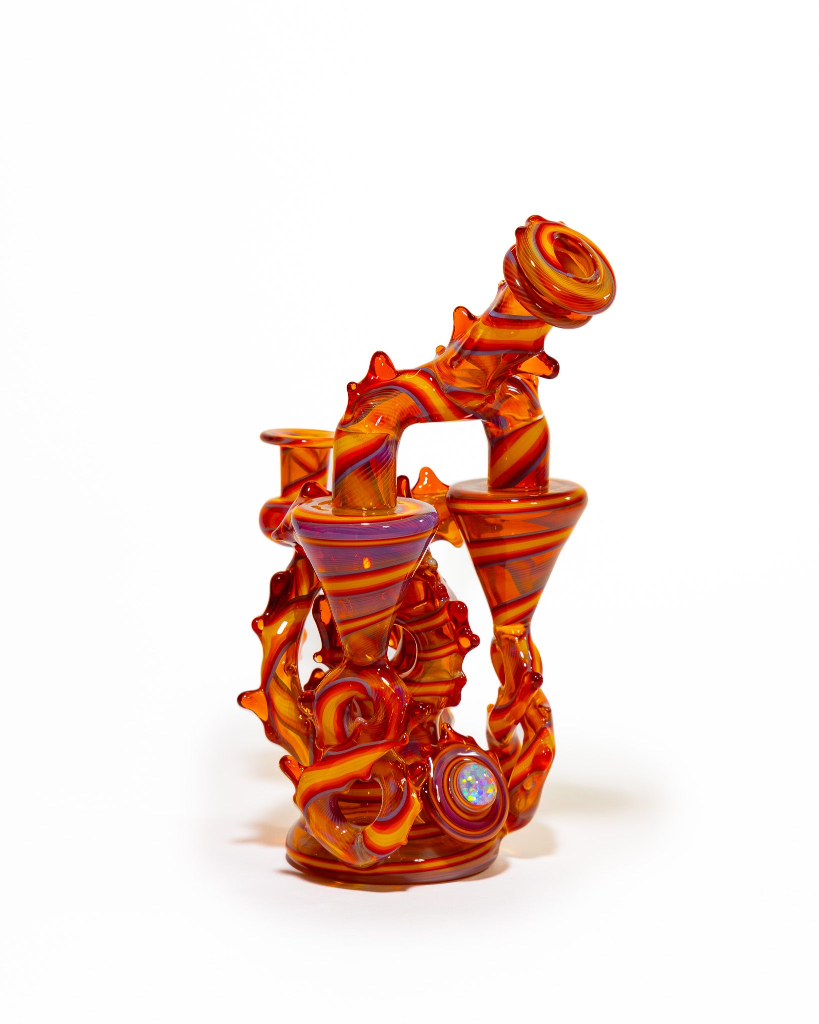 23 Glass - Double Recycler - Red & Orange