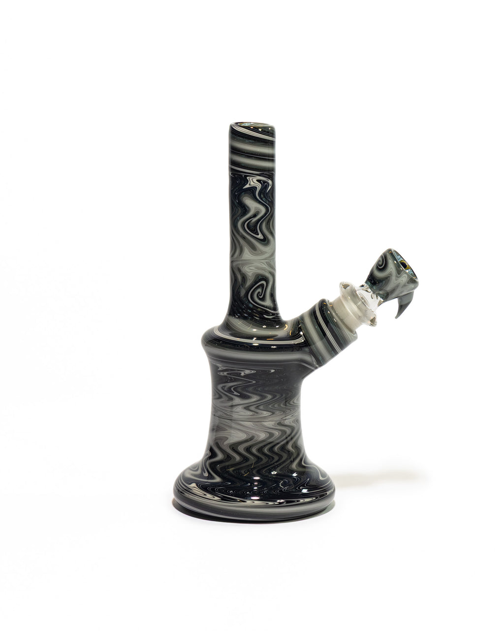 Gobs Glass - Re Wig-Wag Bong - Black & White
