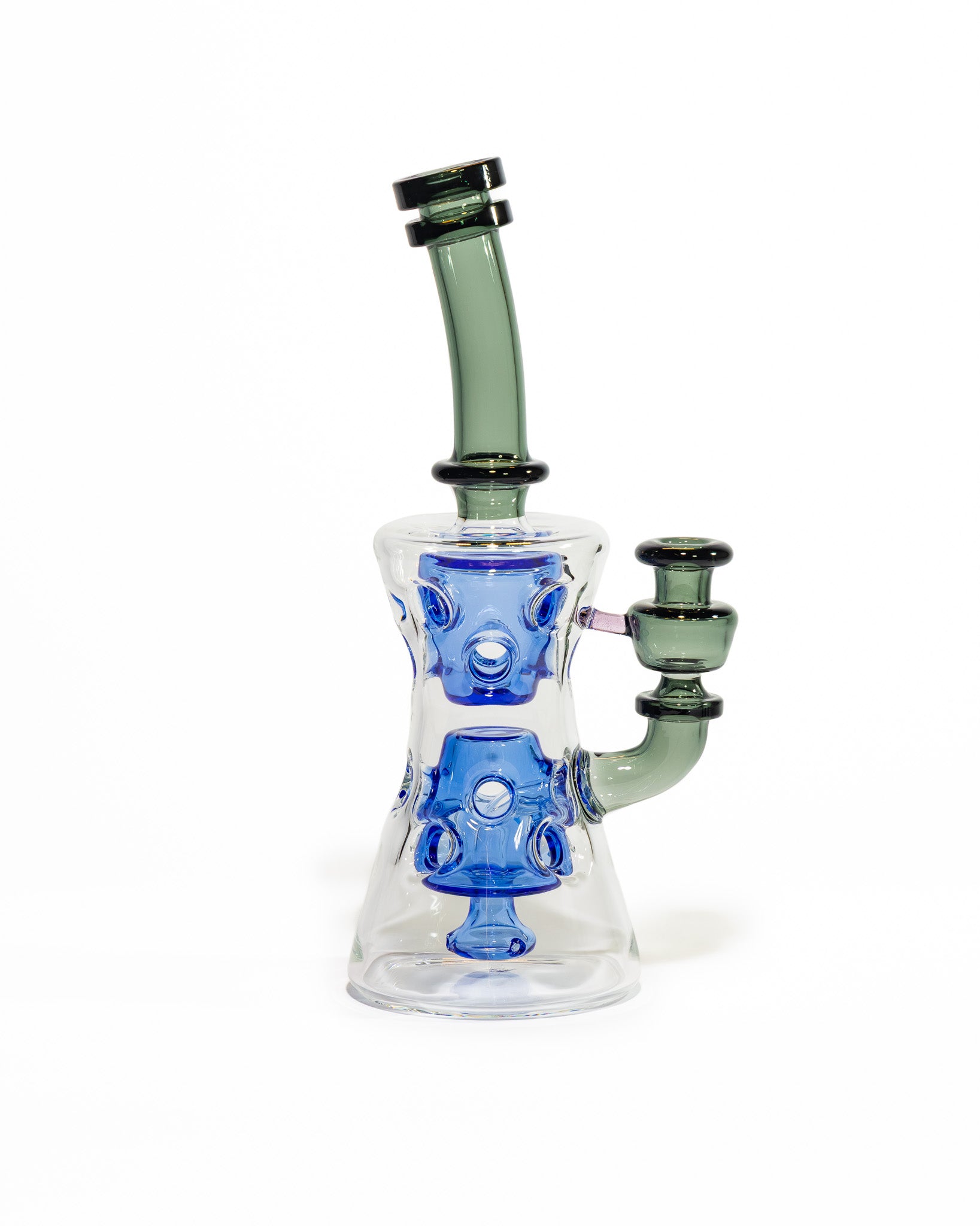 Red Tail Glass - Hourglass Fab - Dark Clear & Blue Dream