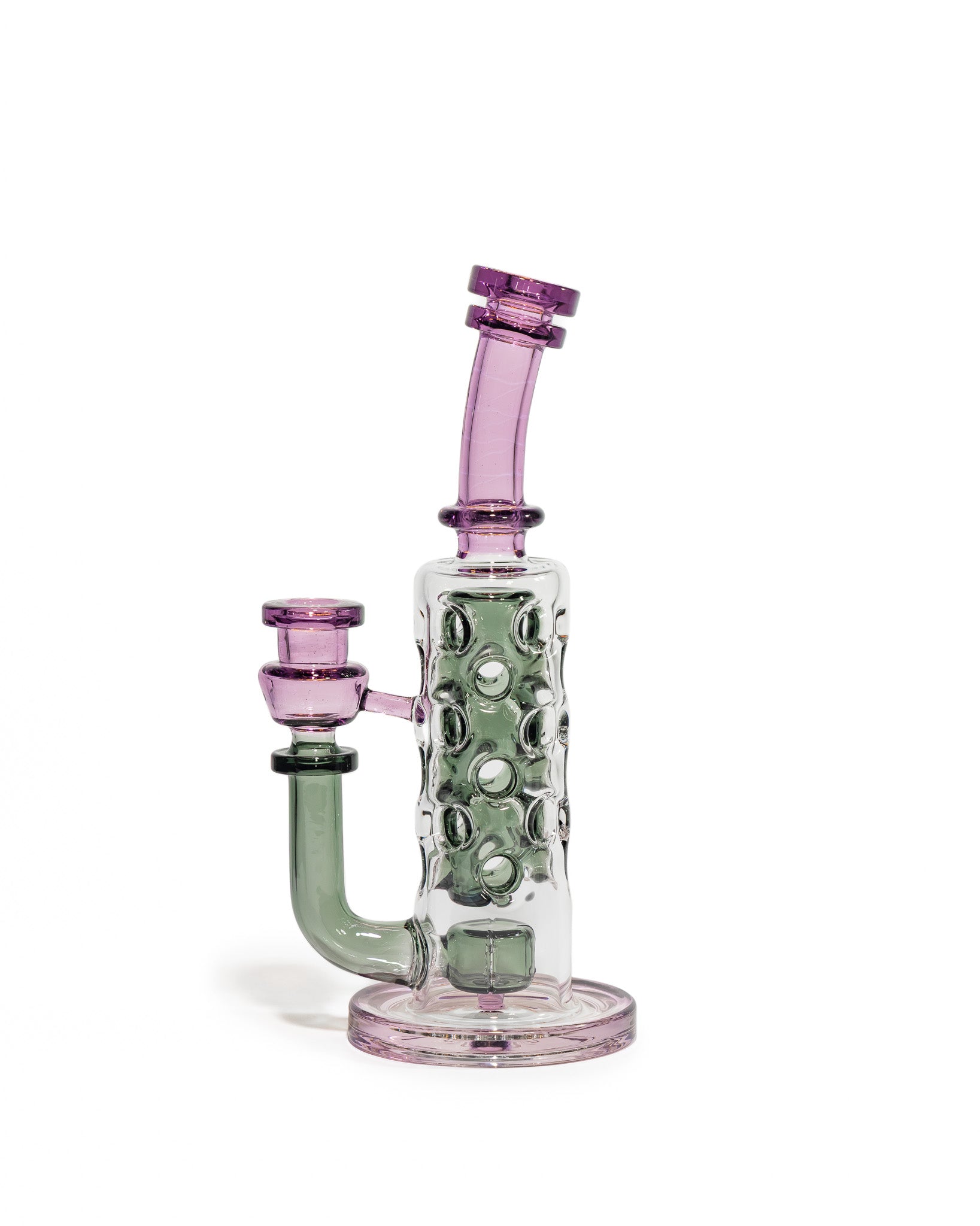 Red Tail Glass - 24 Hole Straight Fab Jammer - Dark Clear & Nightshade