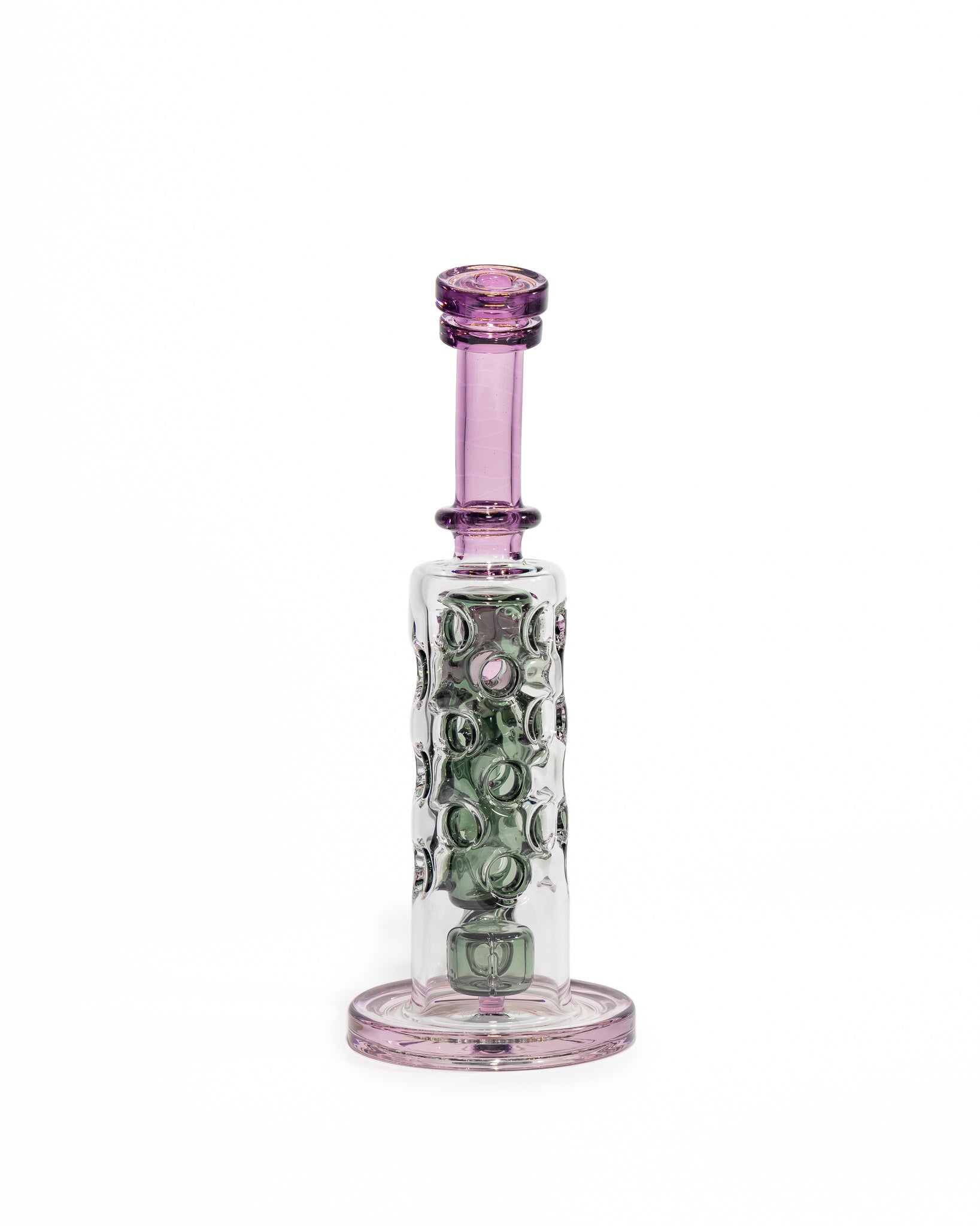 Red Tail Glass - 24 Hole Straight Fab Jammer - Dark Clear & Nightshade