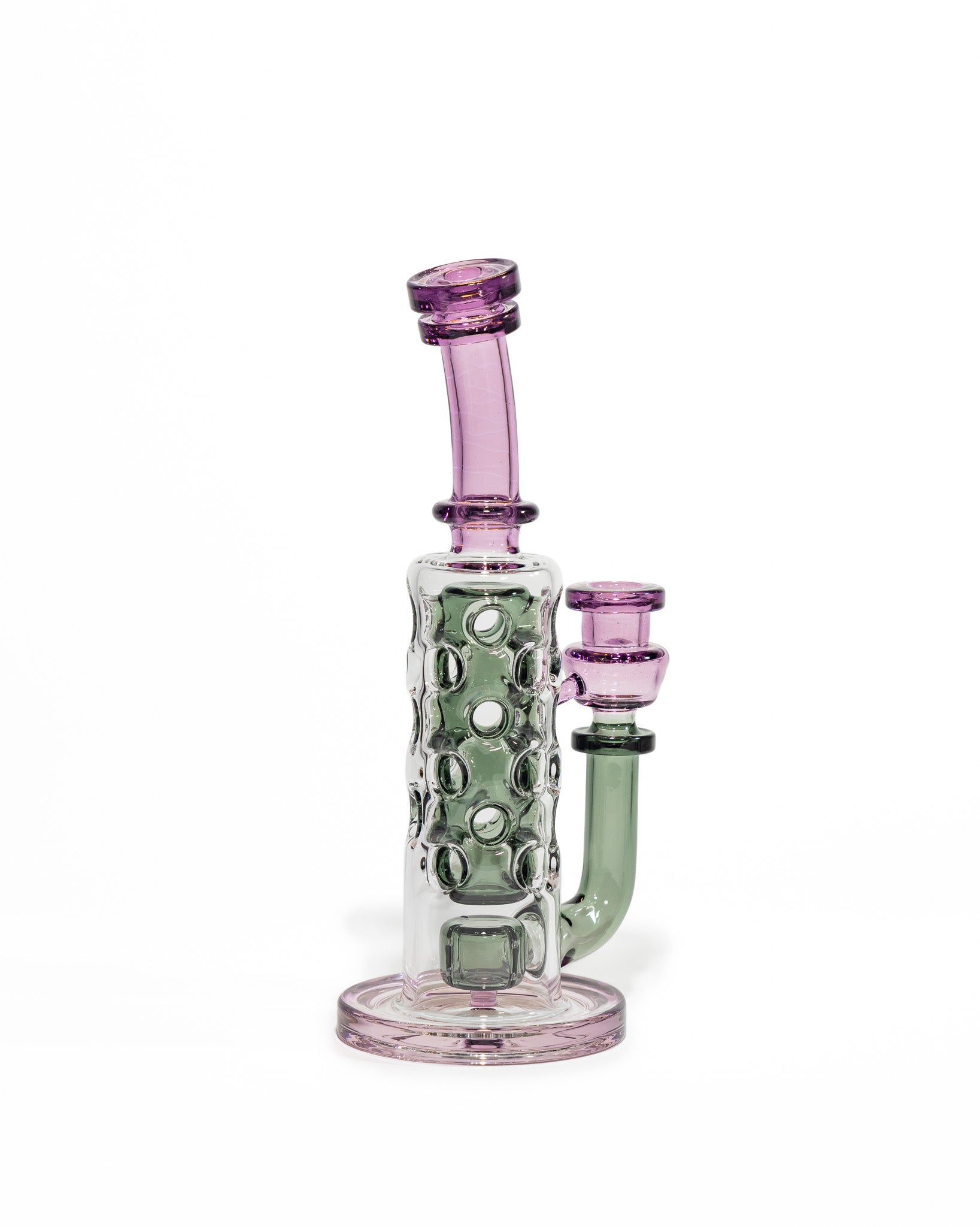 Red Tail Glass - 24 Hole Straight Fab Jammer - Dark Clear & Nightshade